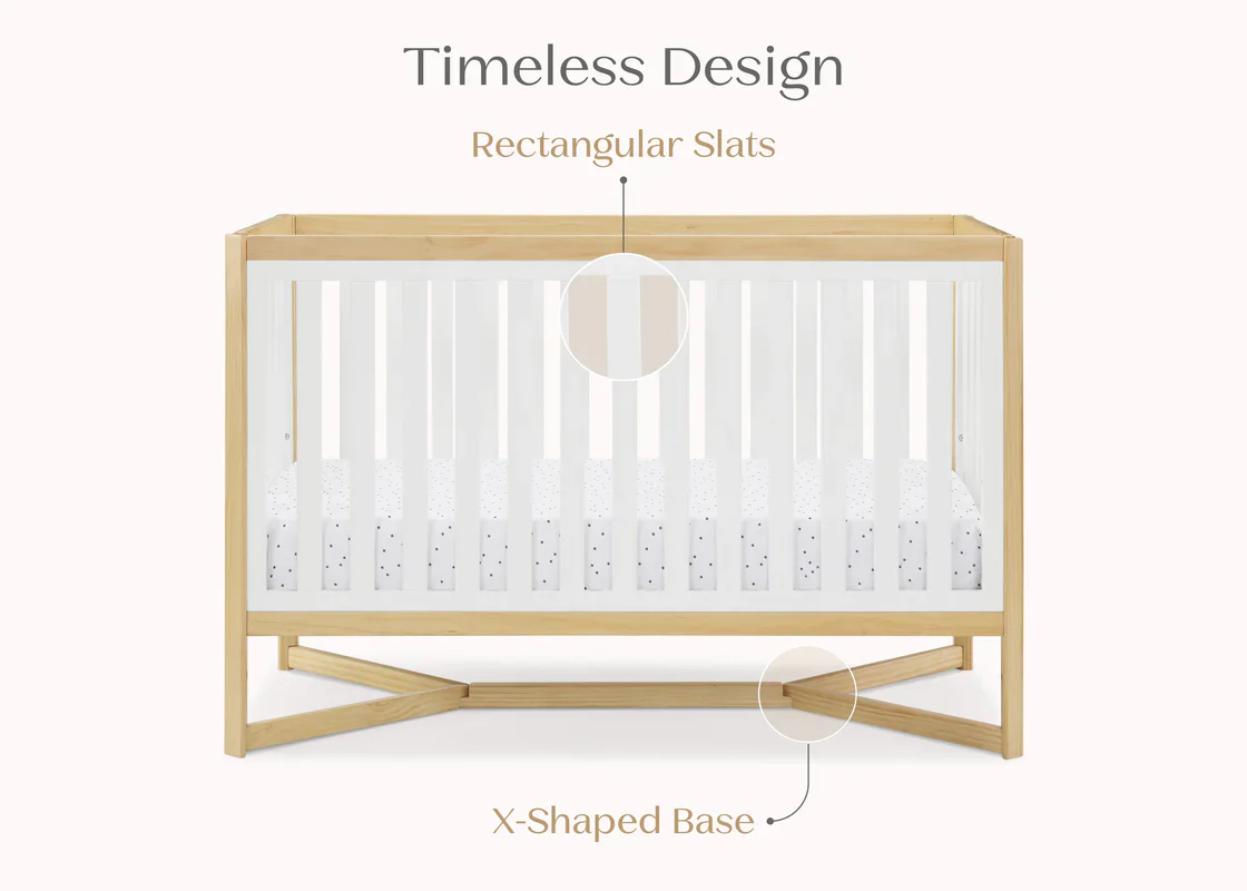 Delta Children Tribeca Convertible Crib 6792-123 Bianca White with Natural at Zubaidas - Image 5