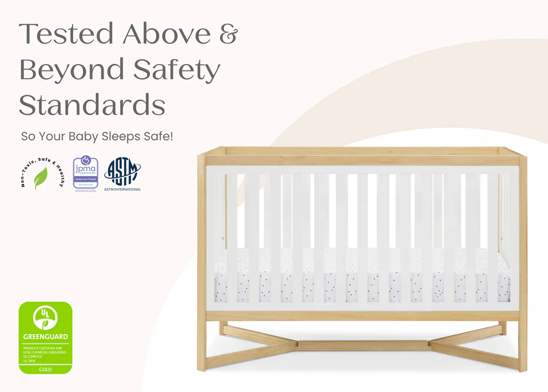 Delta Children Tribeca Convertible Crib 6792-123 Bianca White with Natural at Zubaidas - Image 7