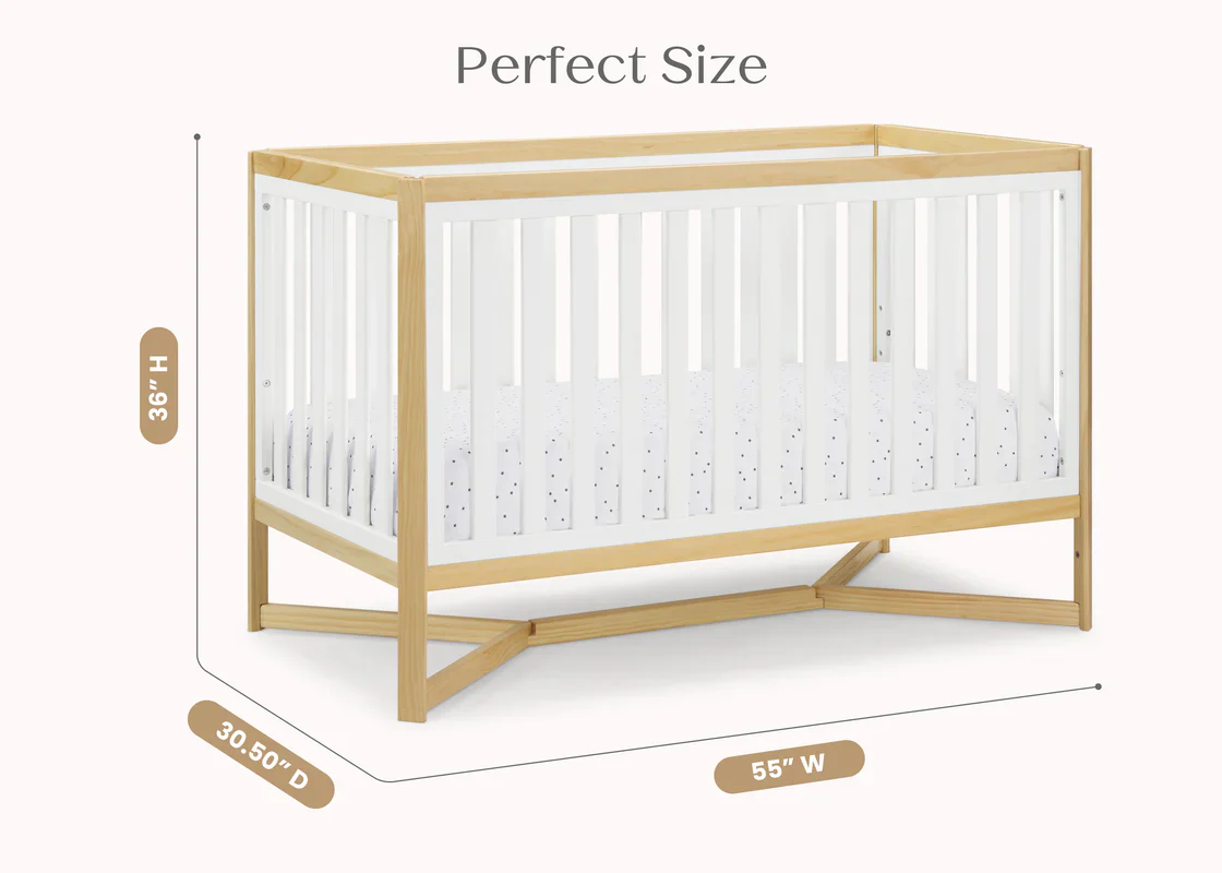 Delta Children Tribeca Convertible Crib 6792-123 Bianca White with Natural at Zubaidas - Image 8