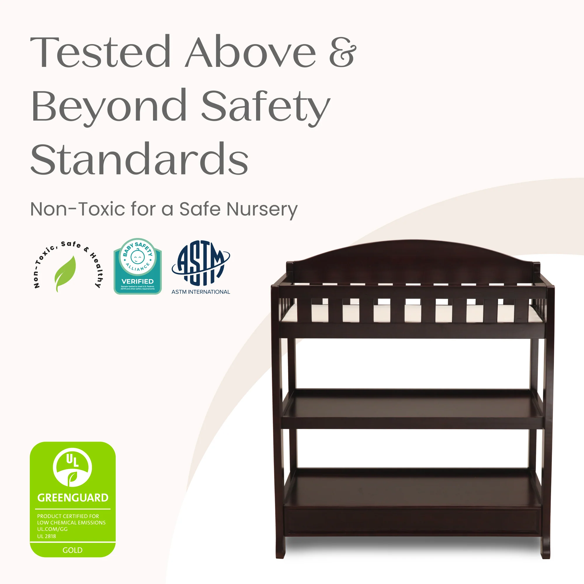 Delta Children Wilmington Changing Table 7530-207 Dark Chocolate at Zubaidas - Image 4