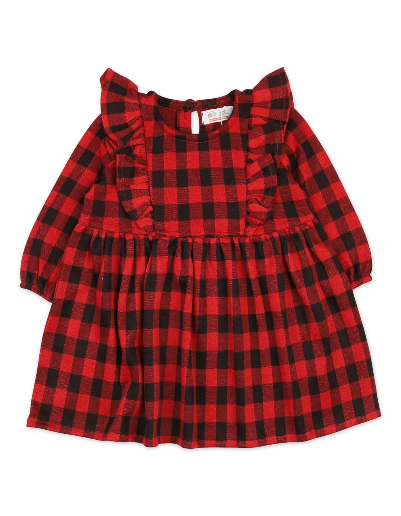 Dress Bambies Ruffled Plaid Red at Zubaidas