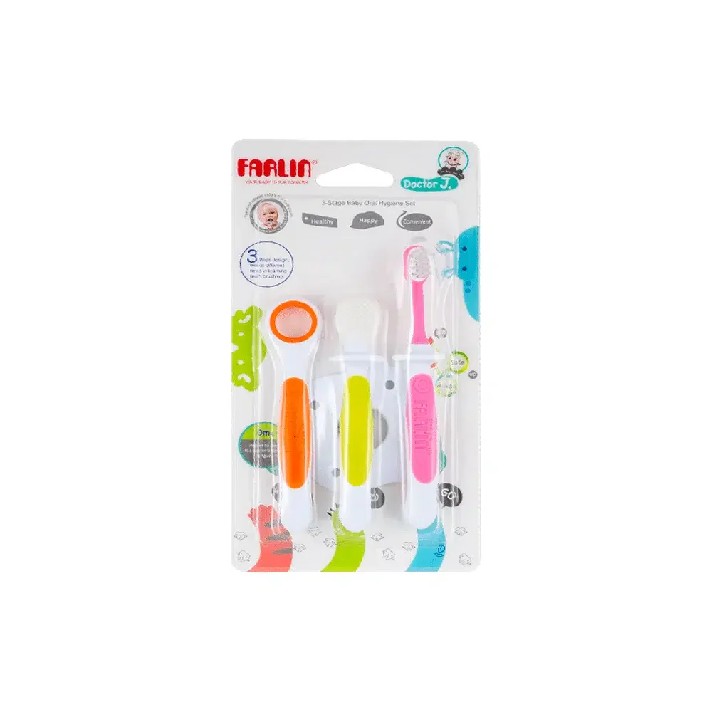 Zubaida's Farlin 3 Stage Baby Oral Hygiene Set Pink - BDT-005-E - Image 2