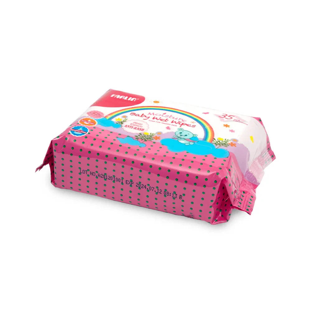 Zubaida's Farlin Baby Wipes 35 Pcs Bag (Anti Rash) - DT-005A - Image 2