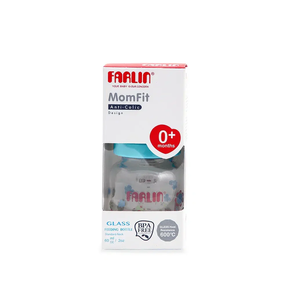 Zubaida's Farlin Glass Feeding Bottle 20Z Blue - NB-205 - Image 2