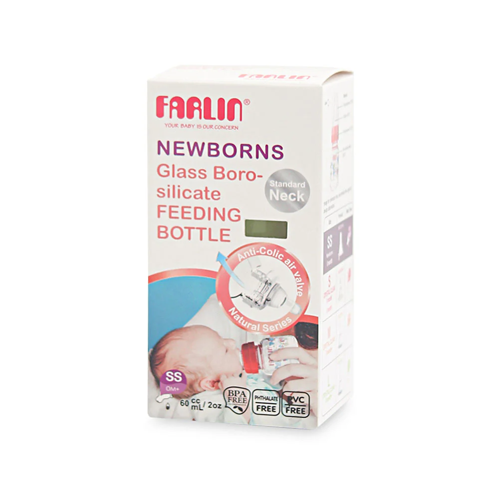 Zubaida's Farlin Glass Feeding Bottle 20Z Pink - NB-205 - Image 2