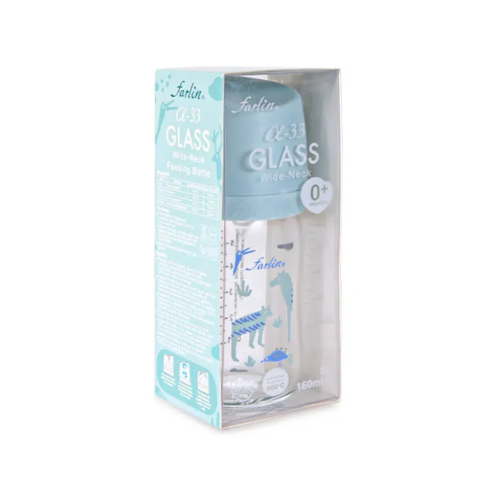 Farlin Glass Wide Neck Feeder 160Ml - Blue- AB-32011 at Zubaidas Official™ Pakistan - Image 3