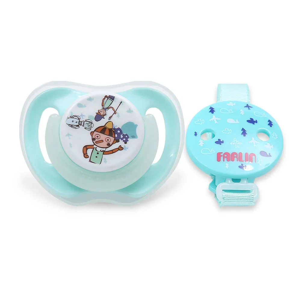 Zubaida's Farlin Glow-in-Dark Pacifier N Chain 0M+ Green - BA-20008