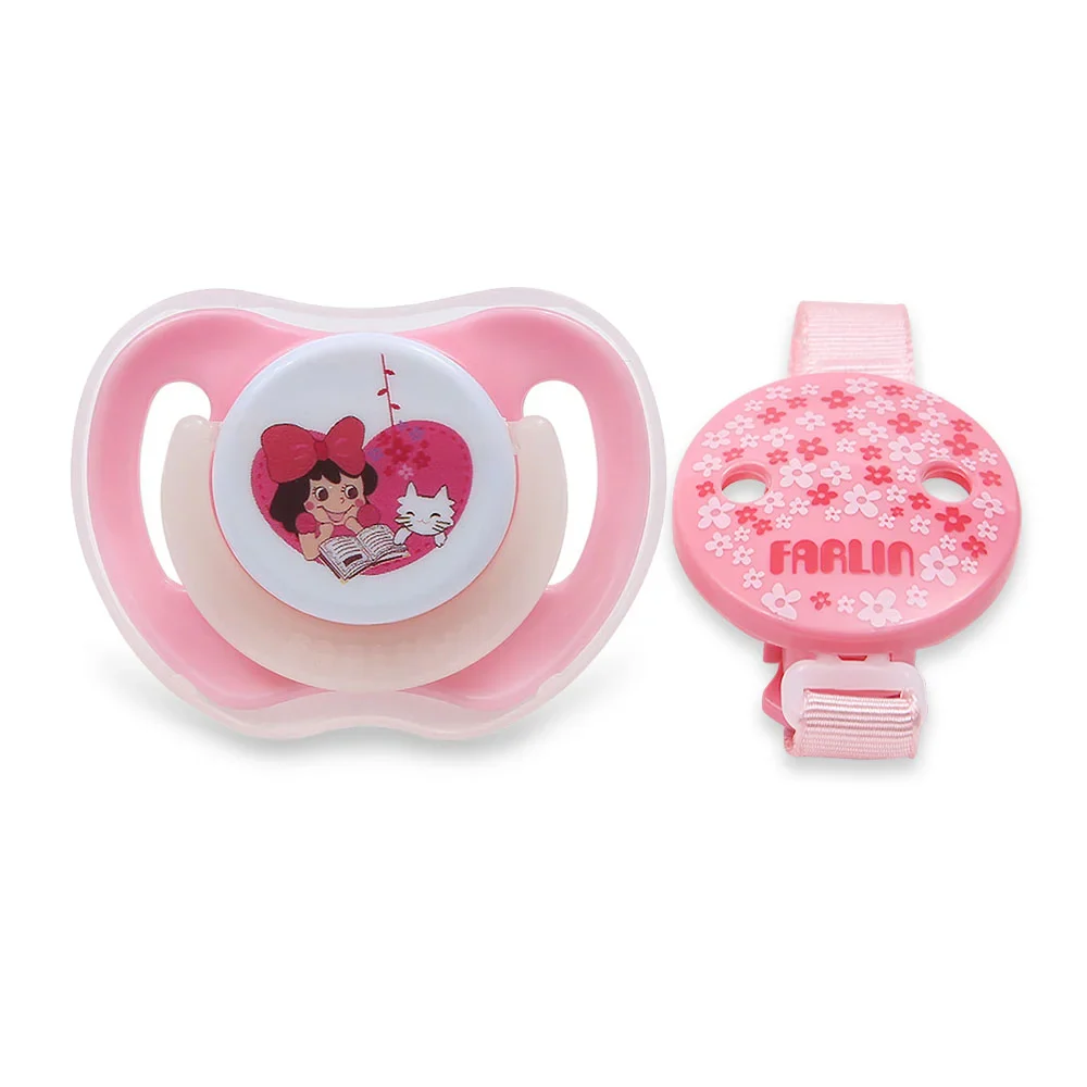 Zubaida's Farlin Newborn Glow-in-Dark Pacifier N Chain Pink BA-20008