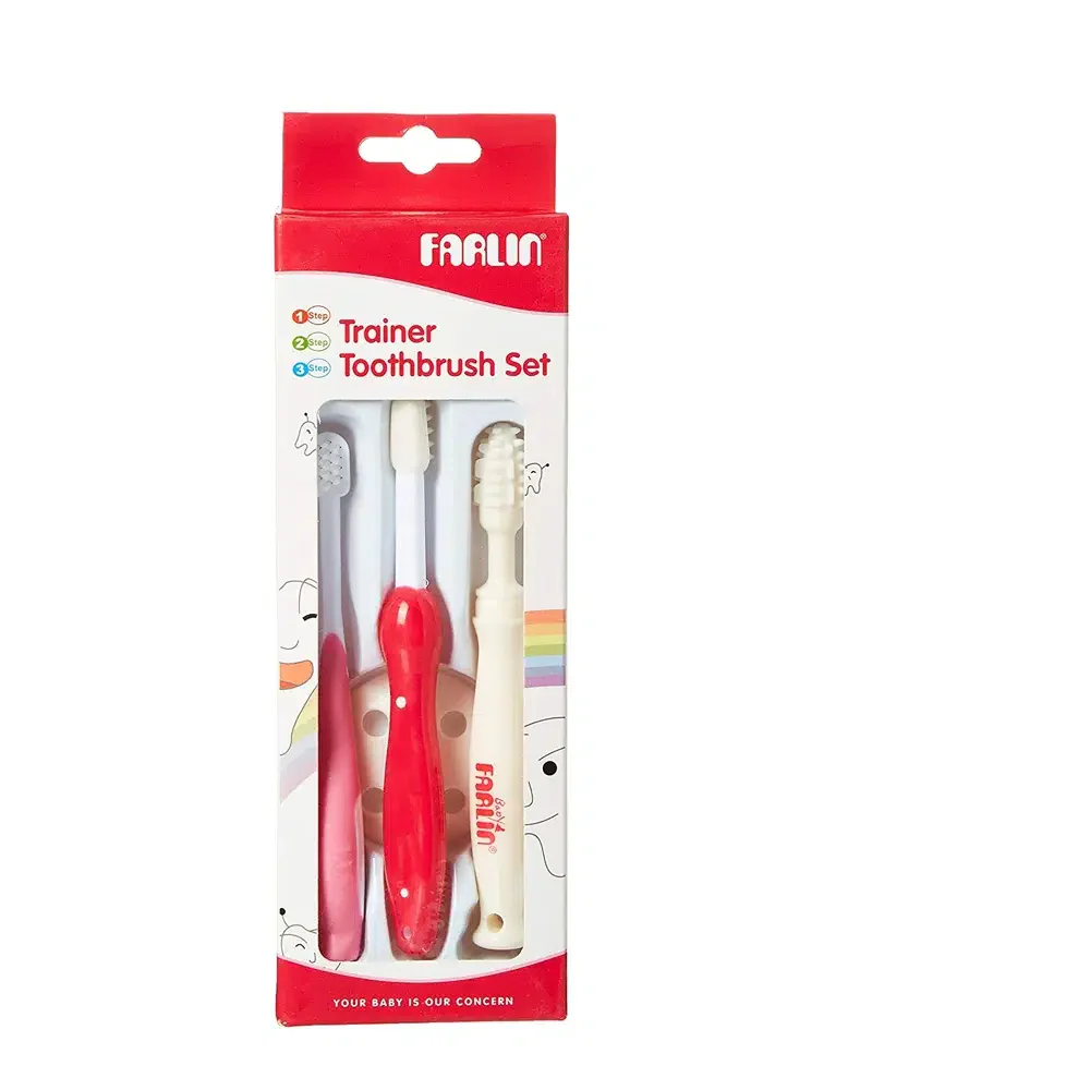 Zubaida's Farlin Three Stages Tooth Brush Set - Pink - BF-118A - Image 2