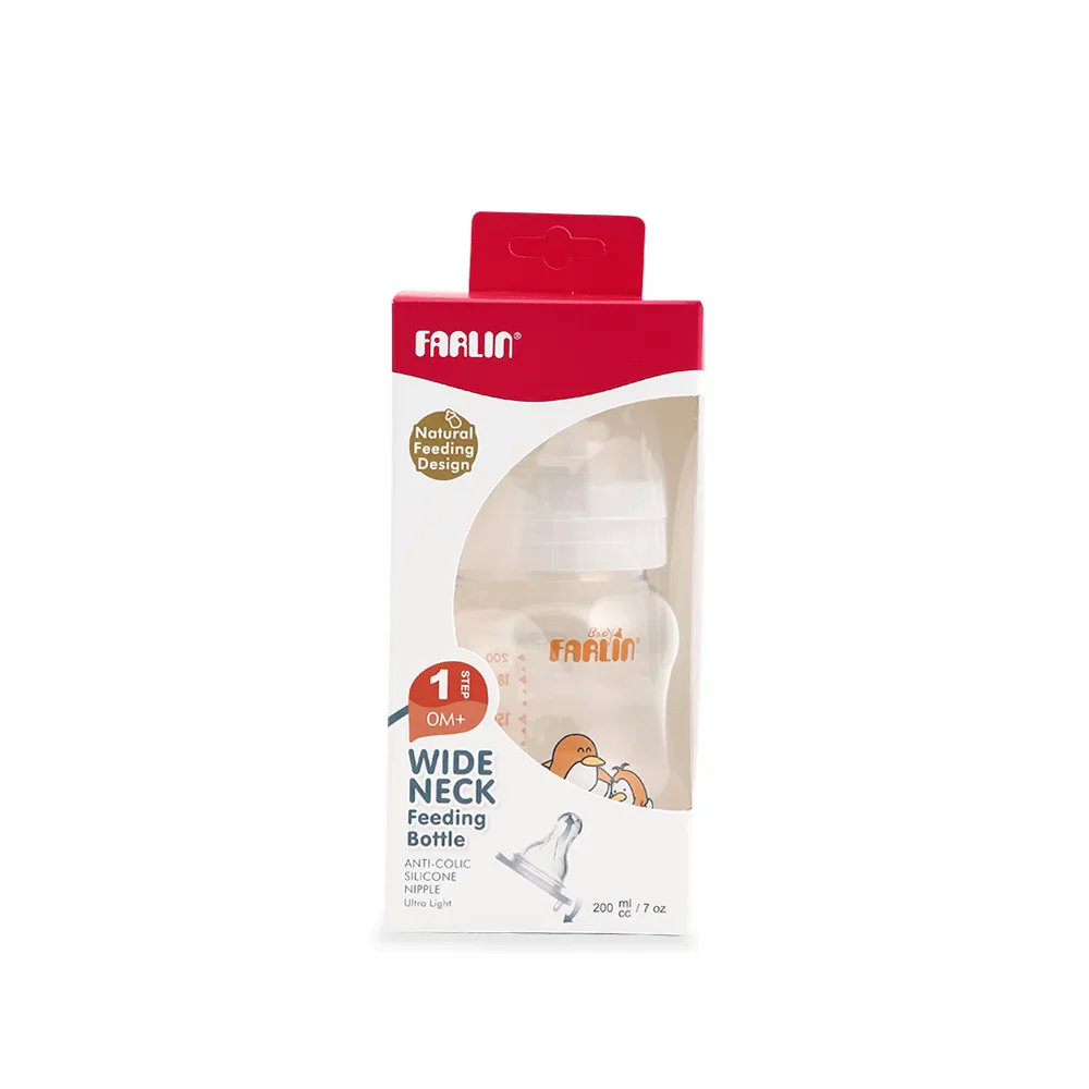Zubaida's Farlin Wide Neck Feeding Bottle 200 CC Orange - NF-809 - Image 2