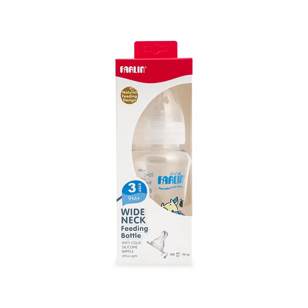 Zubaida's Farlin Wide Neck Feeding Bottle 300CC Blue - NF-805 - Image 2