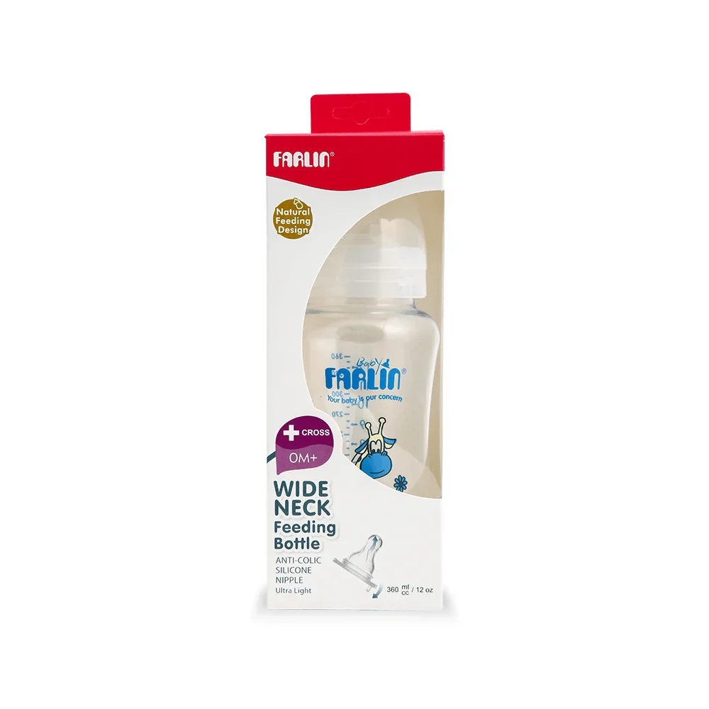 Zubaida's Farlin Wide Neck Feeding Bottle 360 CC Blue - NF-806 - Image 2