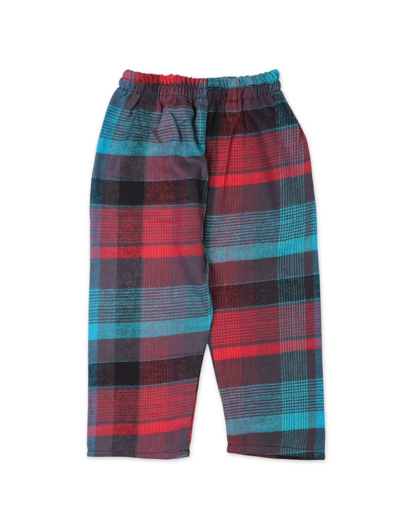 Baby Boys and Boys Flannel Checkered Pajama Bambies Green and Red at Zubaidas