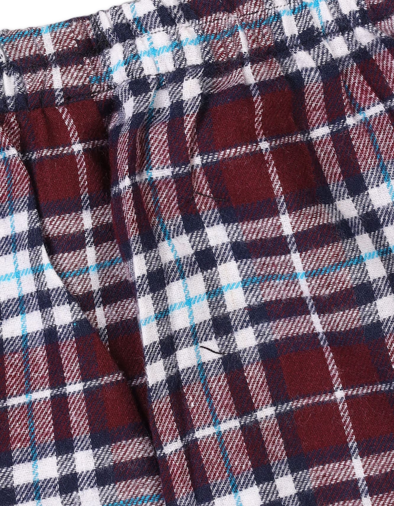 Baby Boys and Boys Flannel Checkered Pajama Bambies Maroon and White at Zubaidas - Image 2