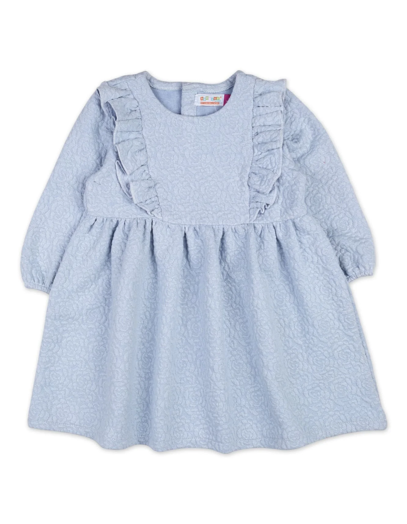 Girl Dress Bambies Ruffled Floral Light Blue at Zubaidas