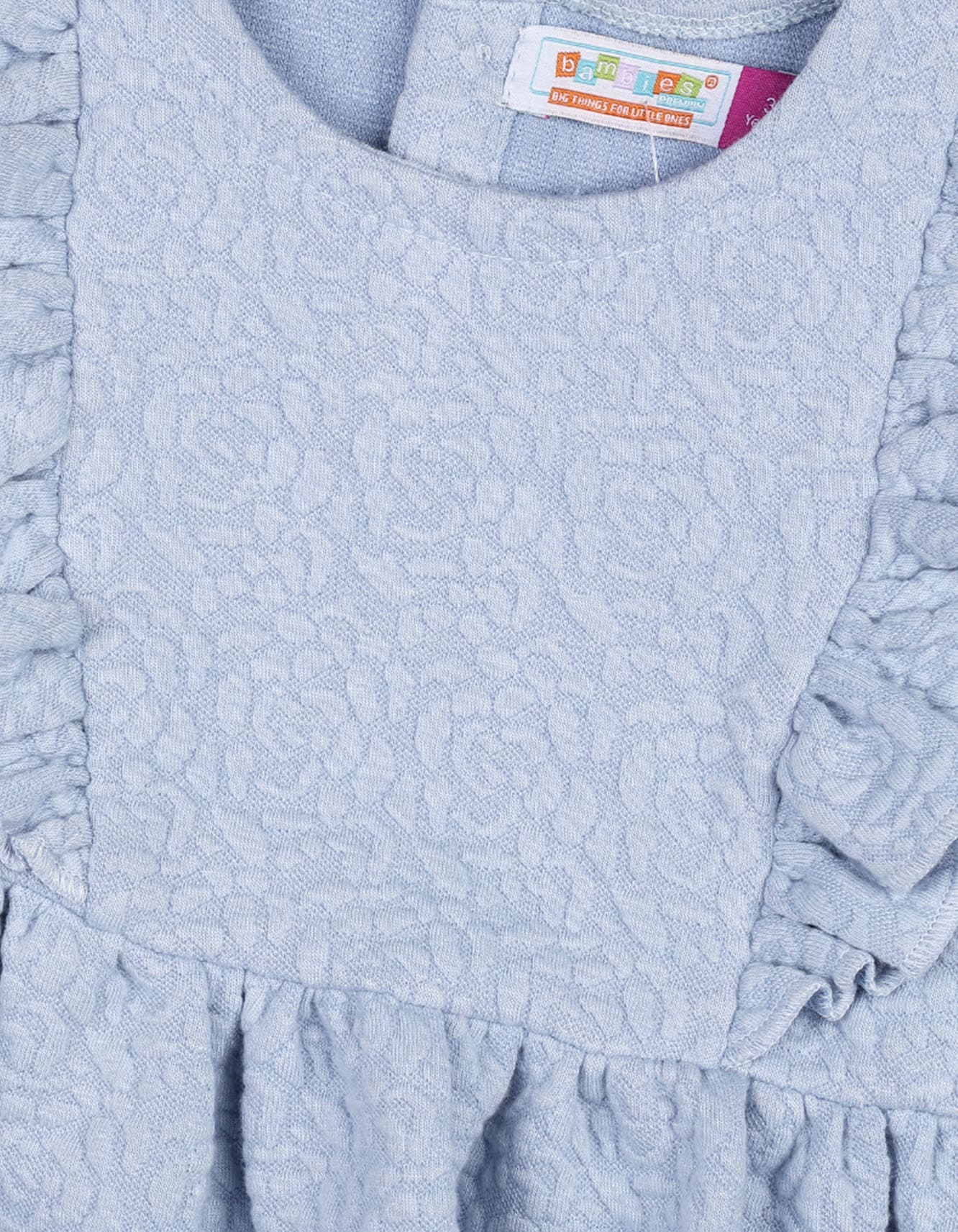 Girl Dress Bambies Ruffled Floral Light Blue at Zubaidas - Image 2