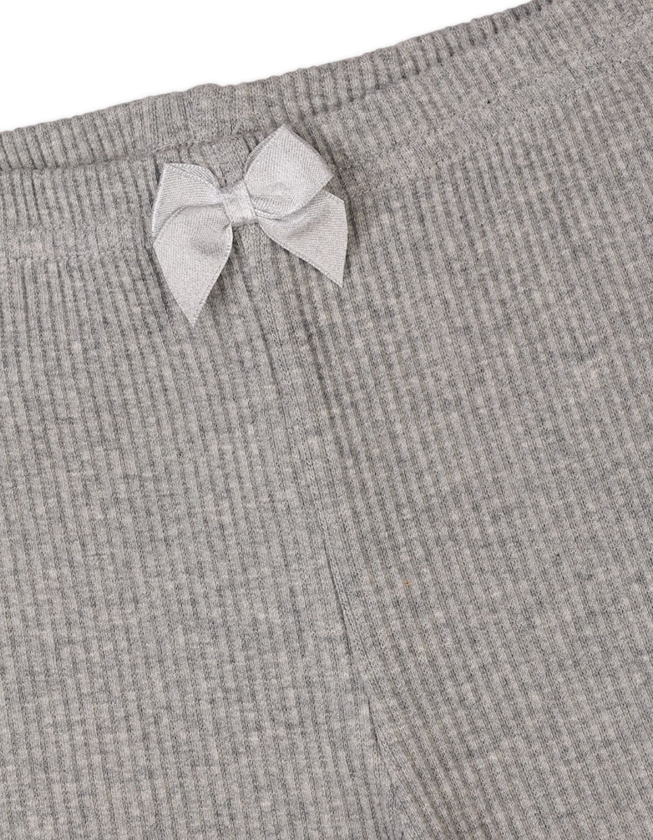 Girls and Baby Girls Ribbed Trousers Bambies Bow Grey at Zubaidas - Image 2