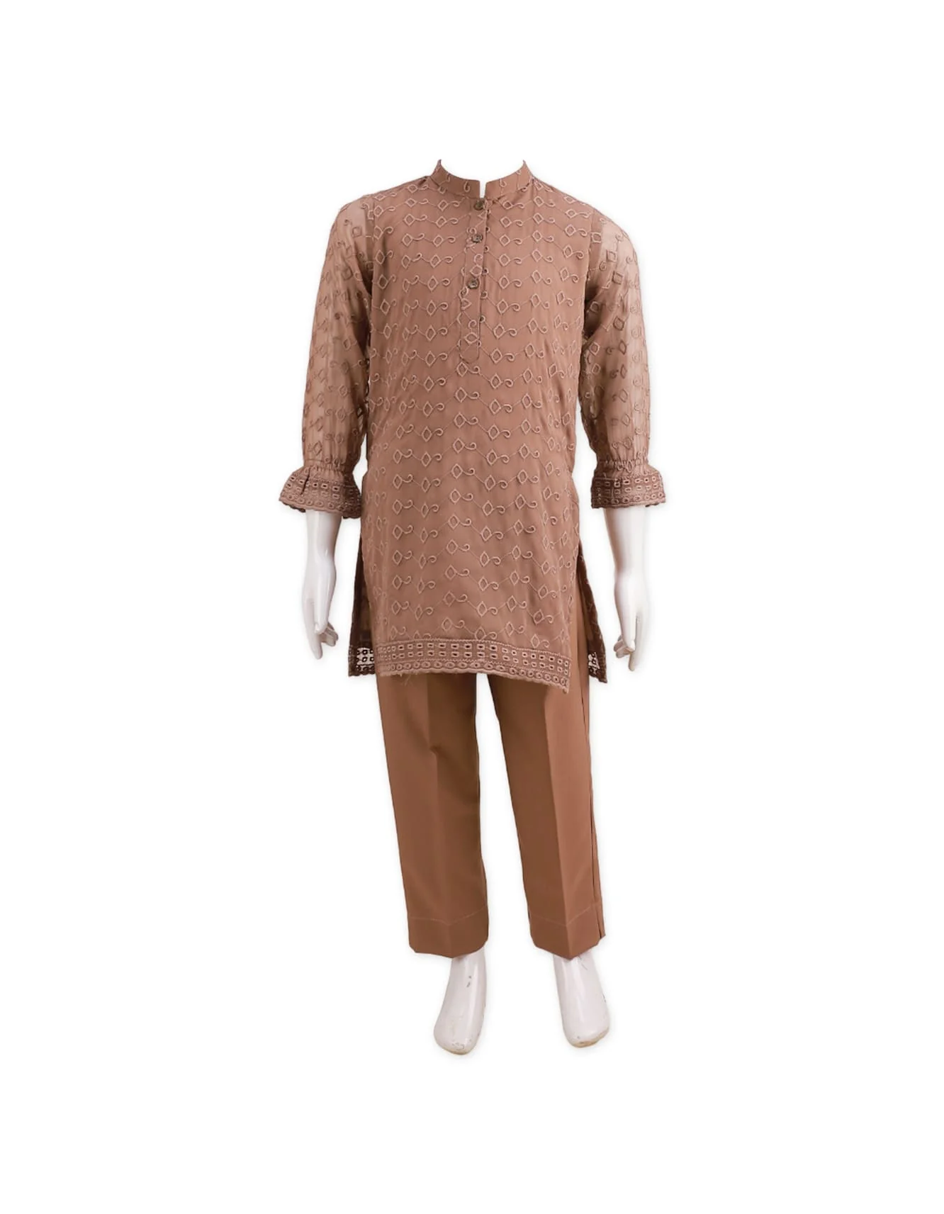 Girls Co Ord Suit Set 2 Pieces Bambies® Brown at Zubaidas Official™ Pakistan