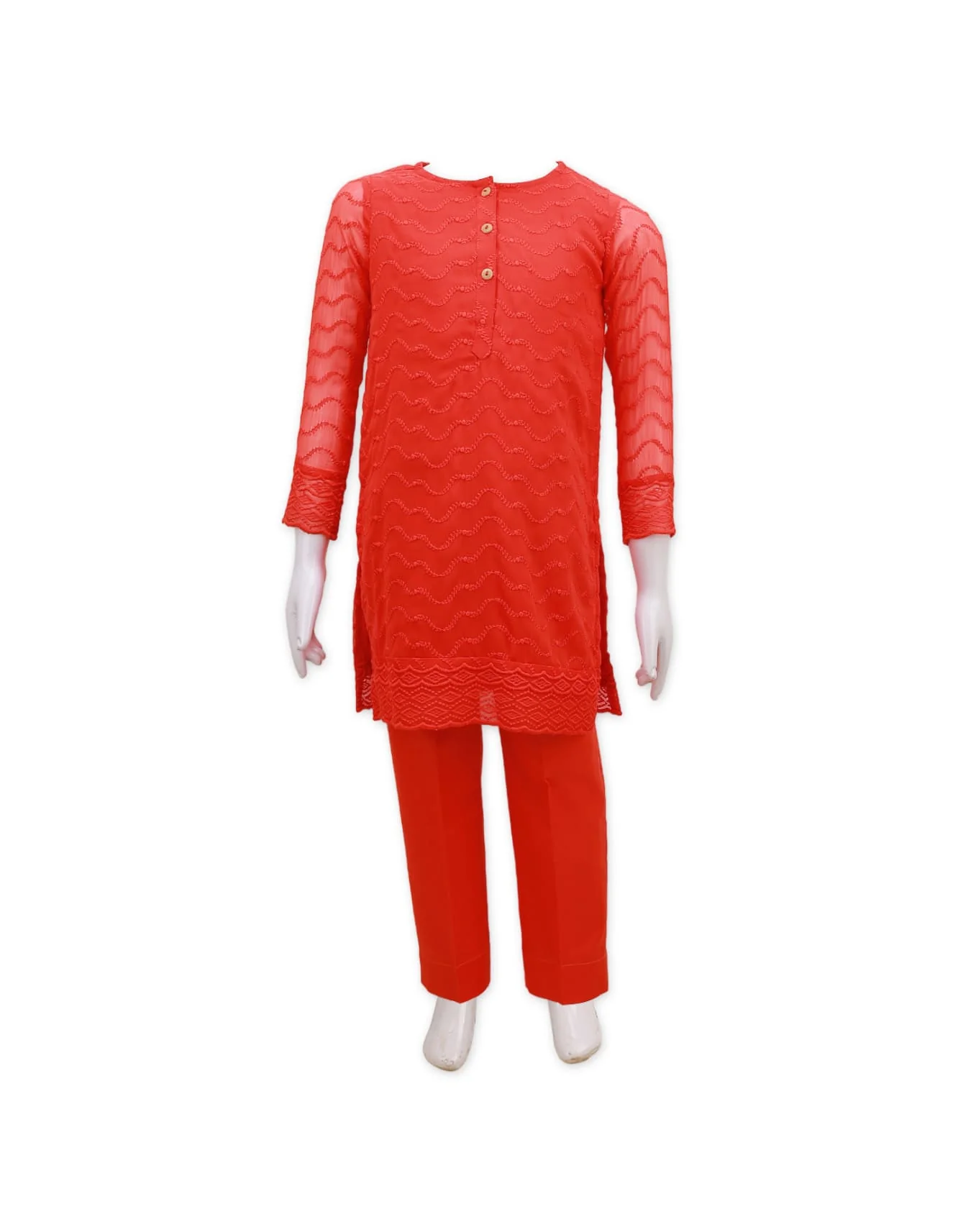 Girls Co Ord Suit Set 2 Pieces Bambies® Red III at Zubaidas Official™ Pakistan