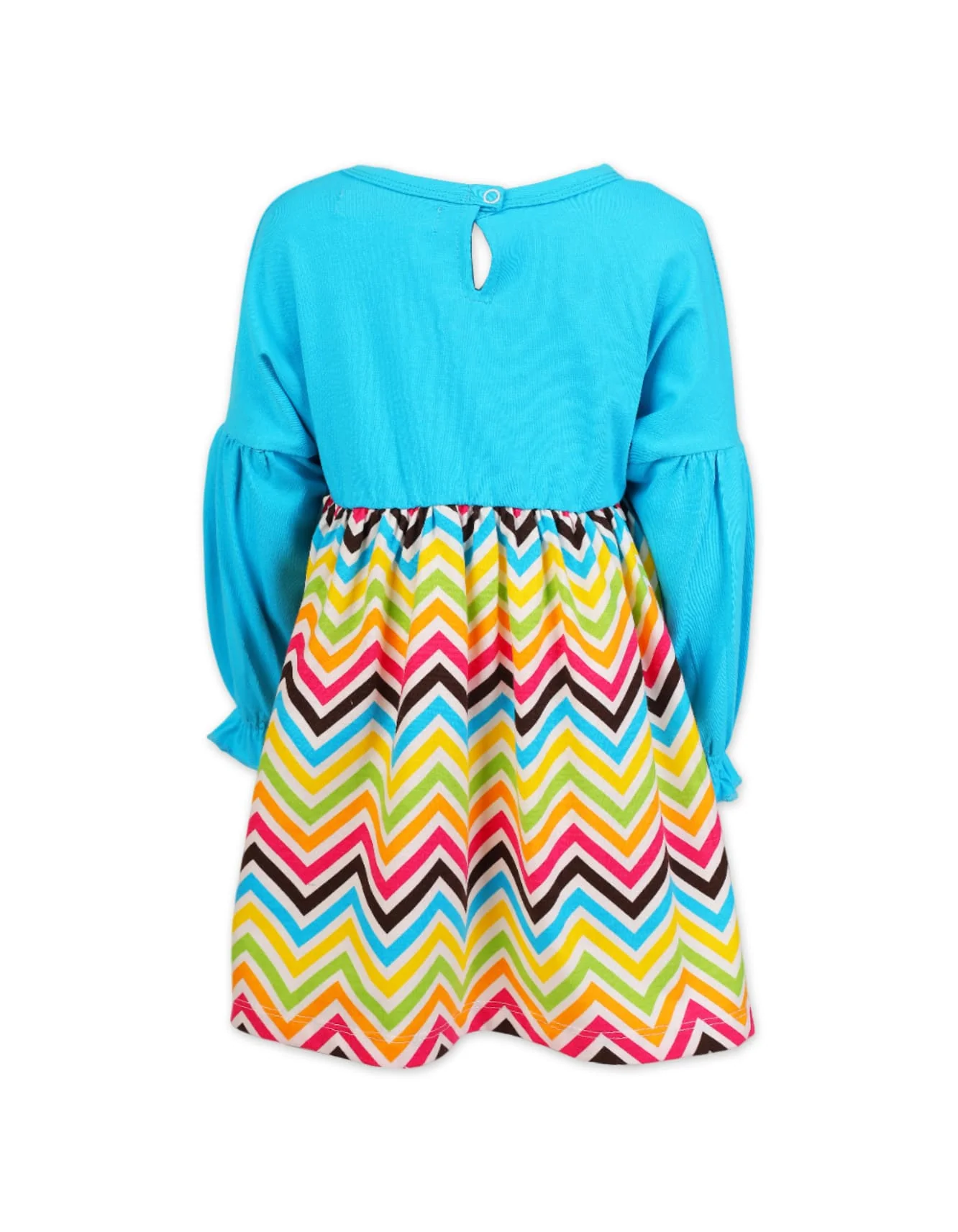 Girls Fancy Party Outfits Bambies Cyan and Multicolors at Zubaidas - Image 3