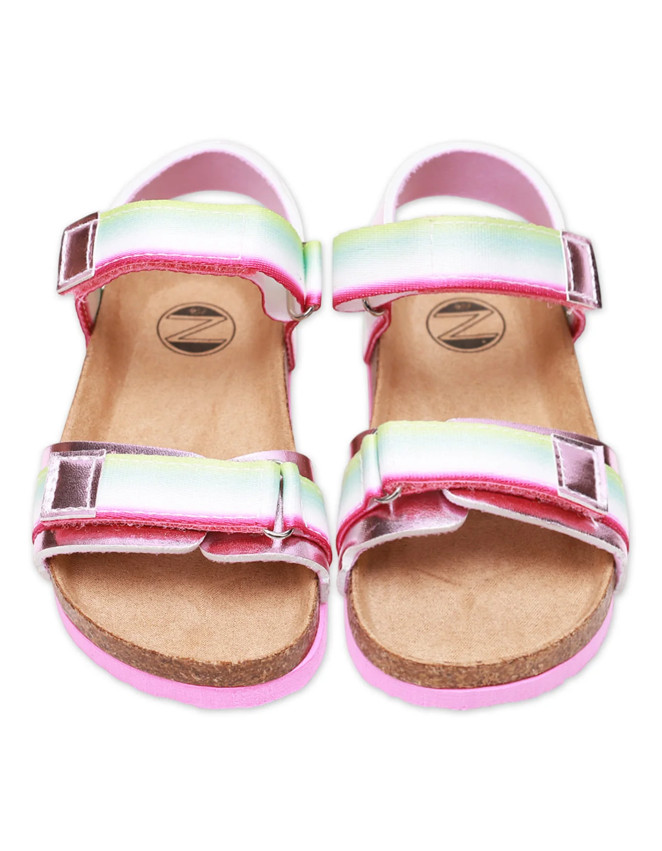 Girls' Iridescent Stripe Adjustable Strap Sandals