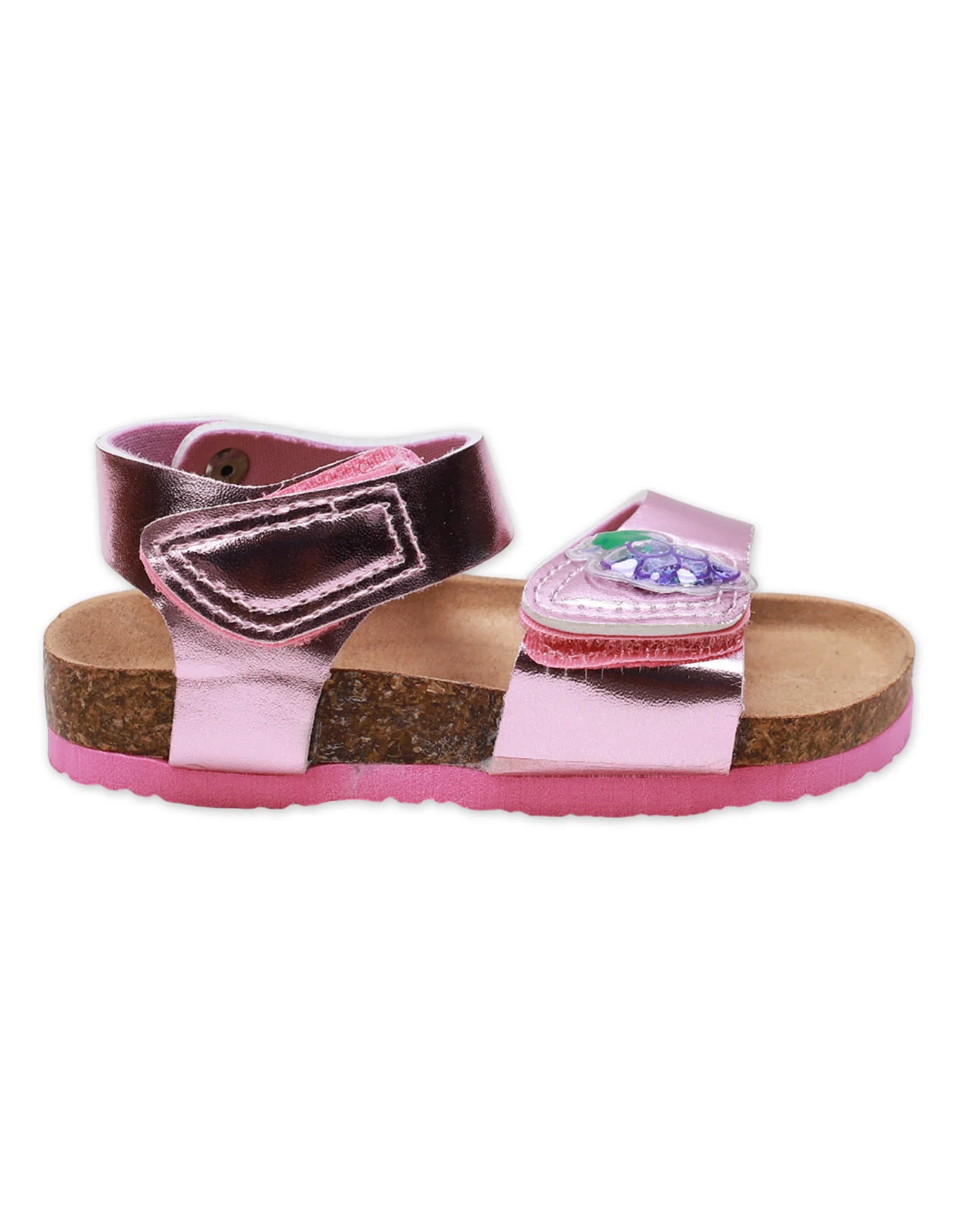 Girls' Grape Appliqué Adjustable Strap Sandals - Image 4