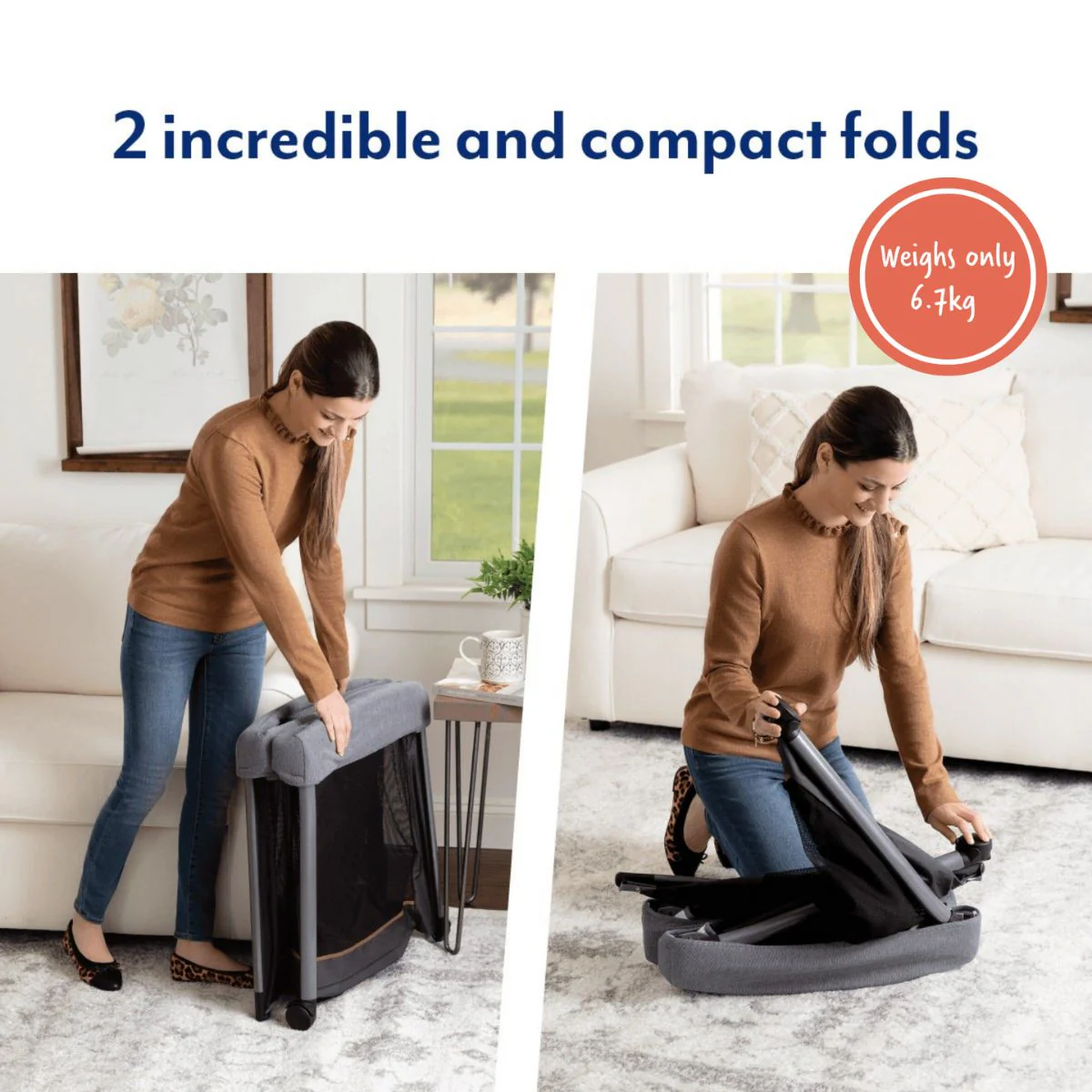 Graco® FoldLite™ LX Travel Cot with Bassinet Midnight 9AW998MDNEU at Zubaidas Official™ Pakistan - Image 4