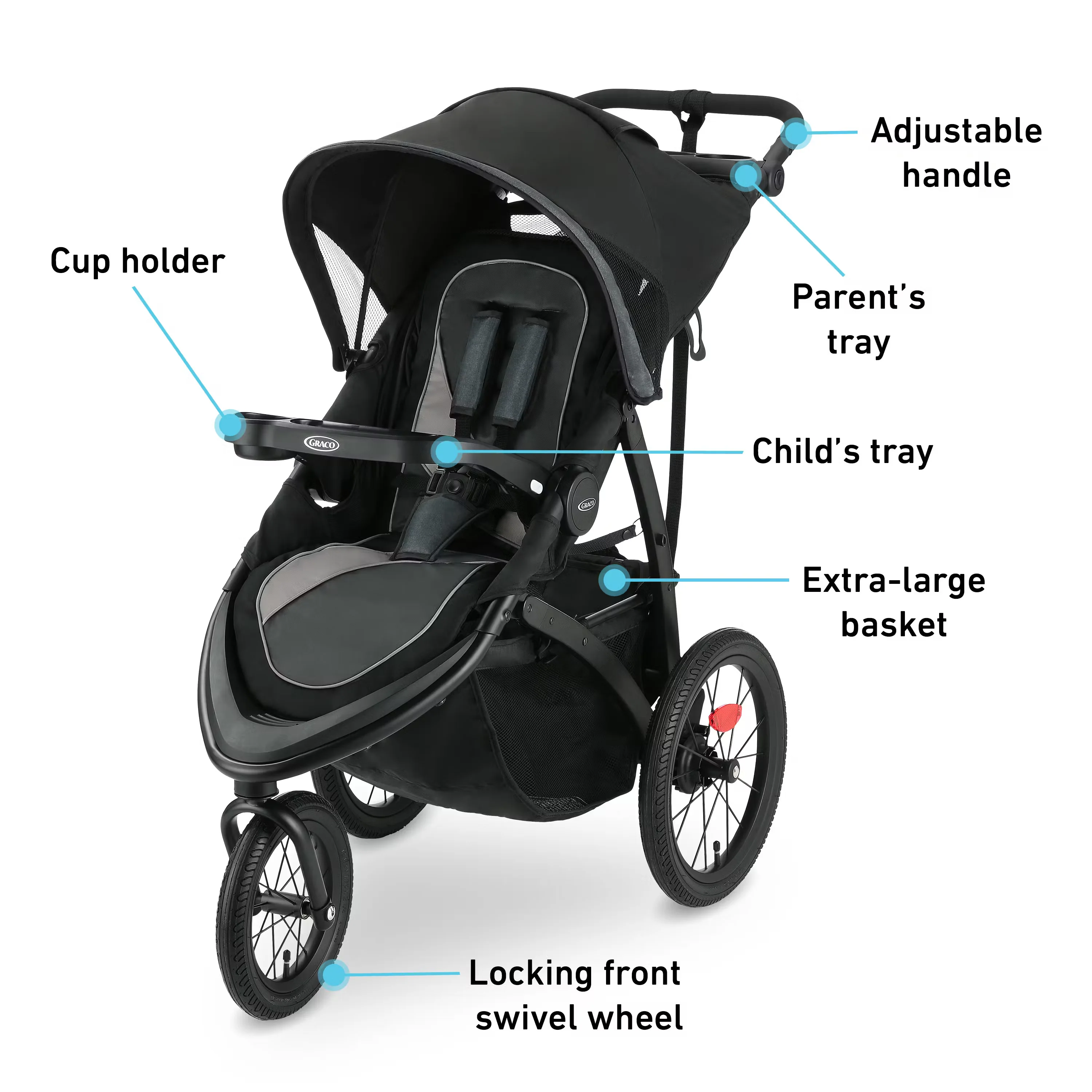 Graco® FastAction™ Jogger LX Stroller - Redmond G-6CV10RMD 2160262 at Zubaidas Official™ Pakistan - Image 5