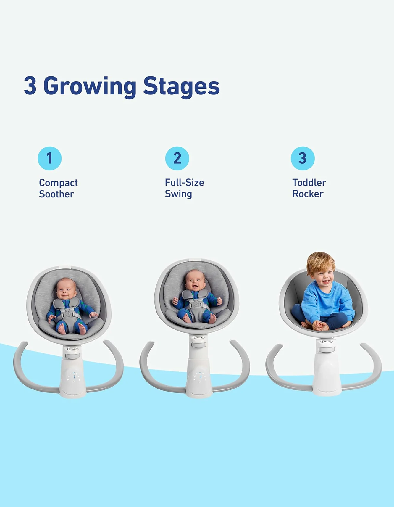 Graco® Soothe ’n Sway® Baby Swing with Bluetooth Lucca G-1AV00LCC 2203029 at Zubaidas Official™ Pakistan - Image 2