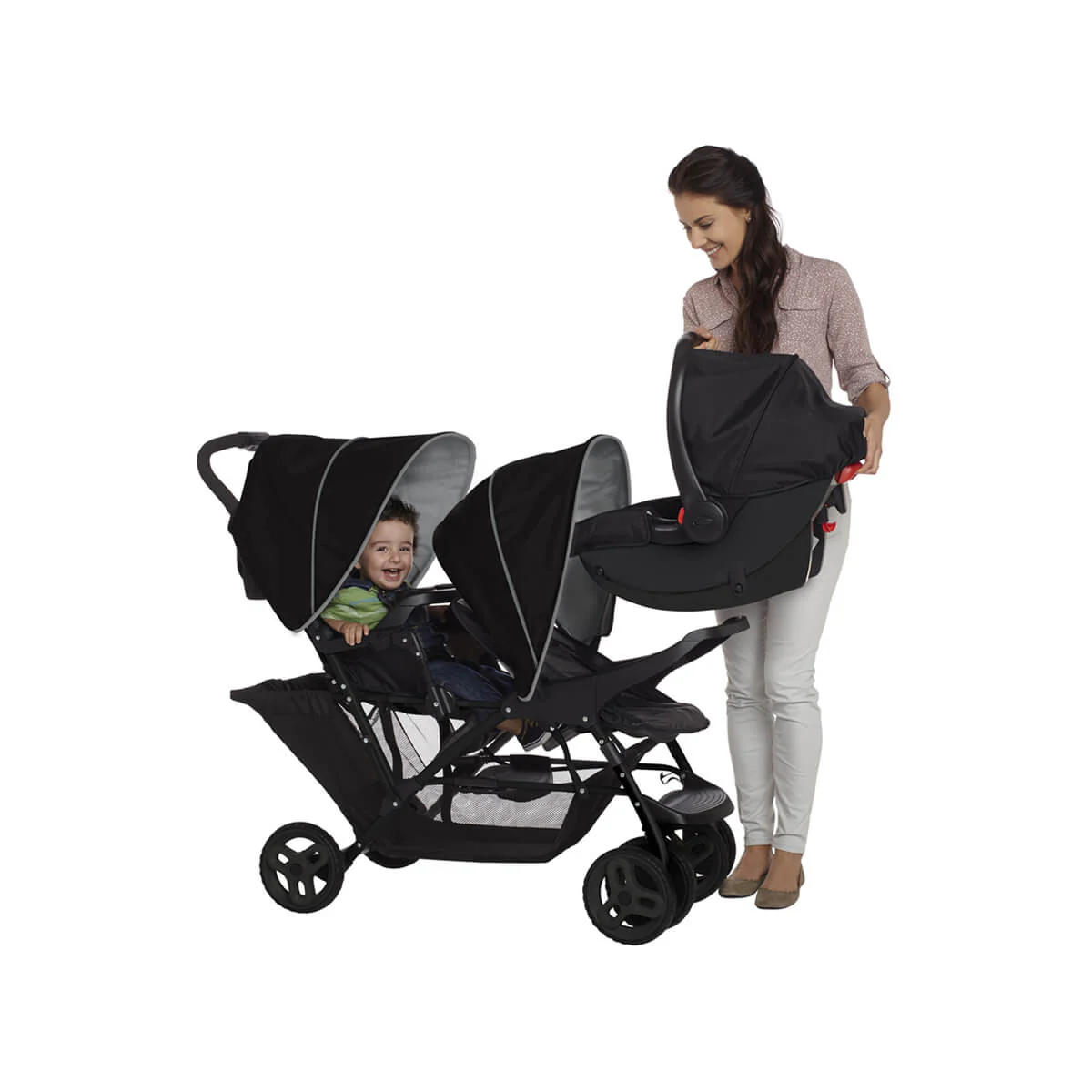 Graco Stadium Duo Tandem Pushchair Double Stroller Black 6L199BGRU at Zubaidas - Image 5