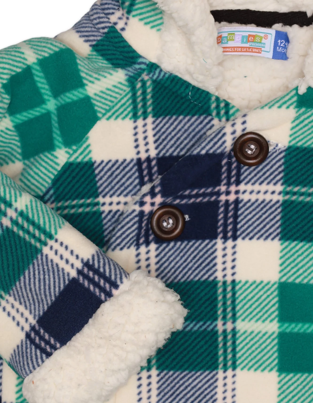 Zubaida's Hoodie Green Check Infant Girls - Image 4