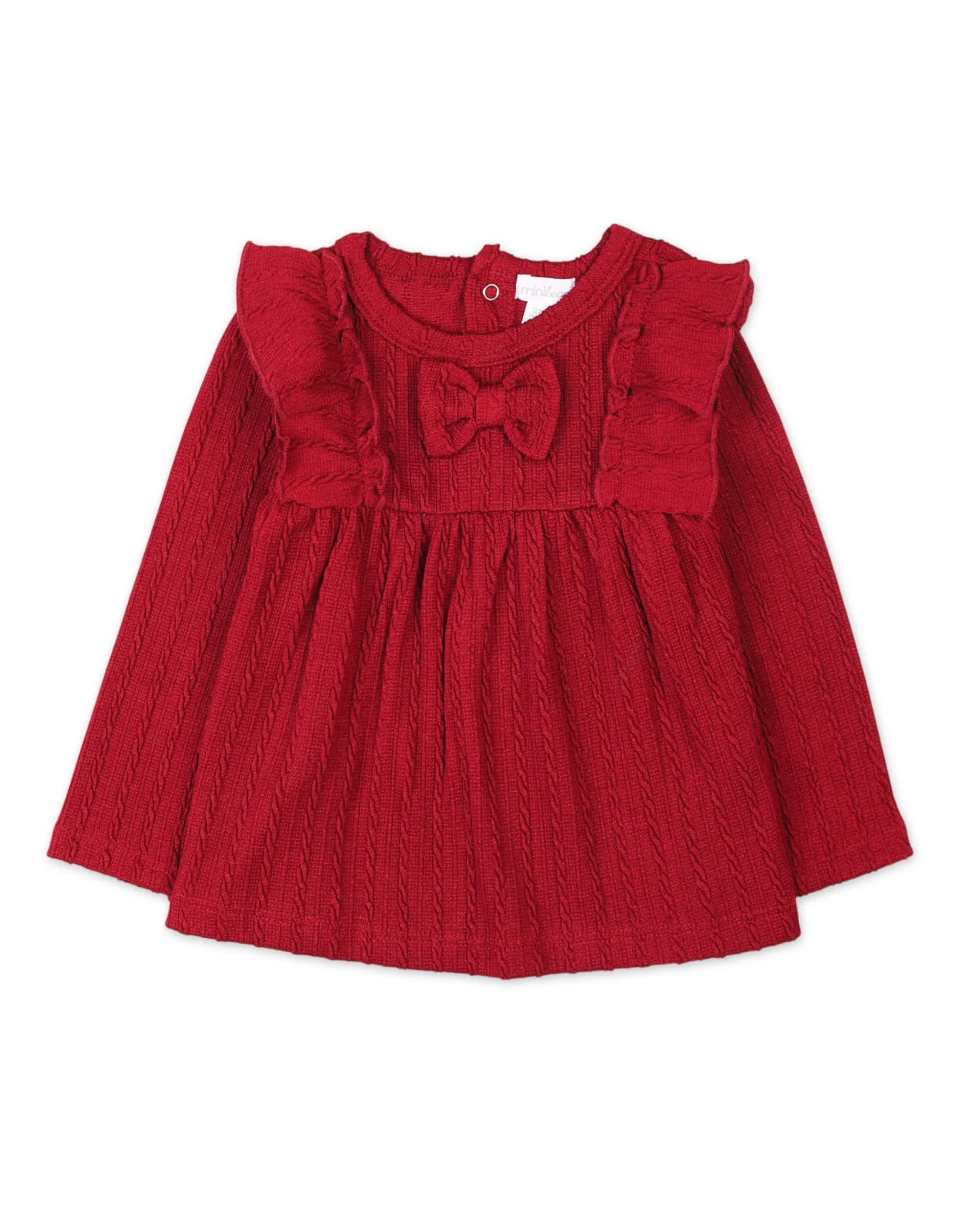 Infant and Toddler Girls 3 Pieces Winter Dress Sets Bambies Maroon at Zubaidas - Image 2