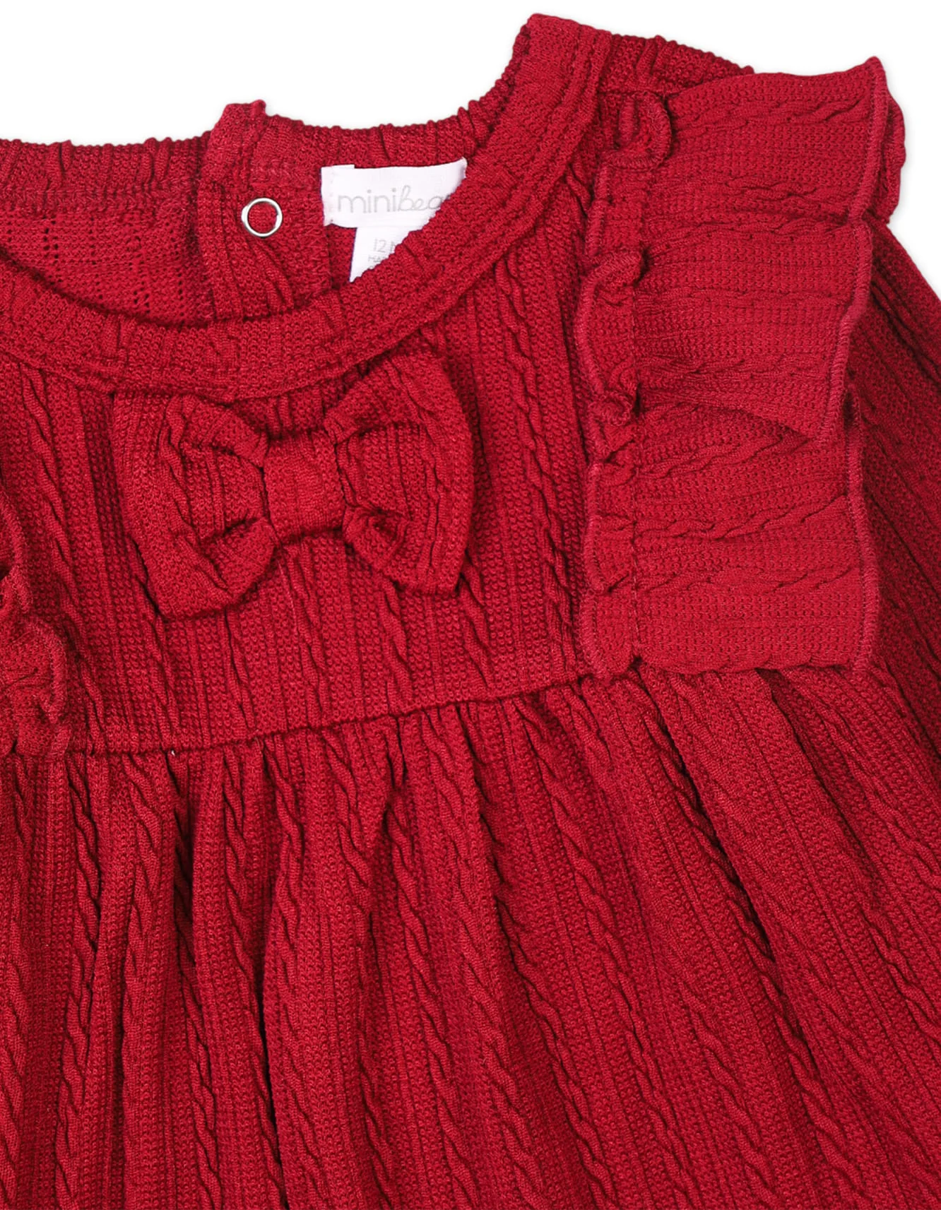 Infant and Toddler Girls 3 Pieces Winter Dress Sets Bambies Maroon at Zubaidas - Image 3