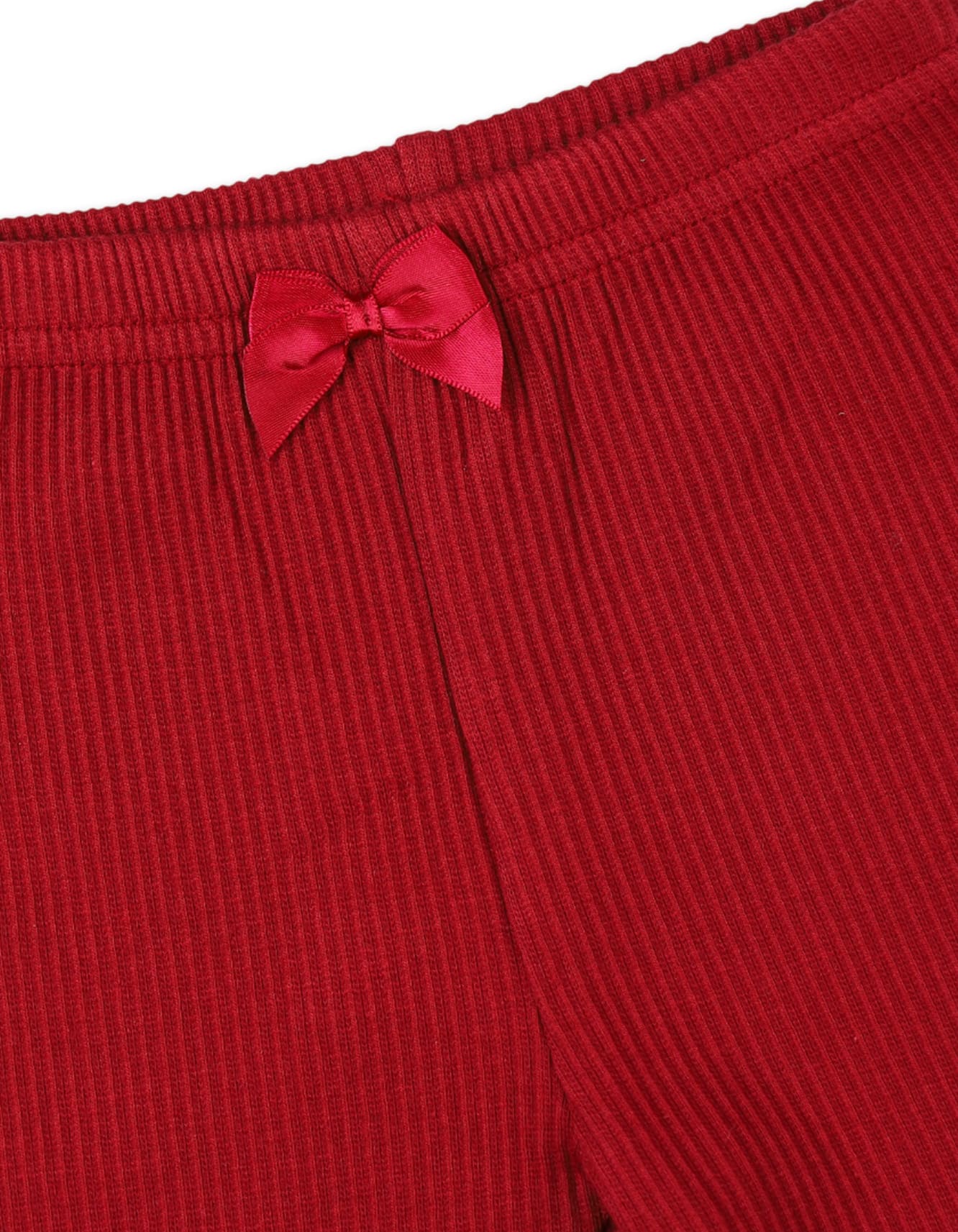 Infant Baby Girls and Girls Ribbed Bottom Wears Bambies Bow Red at Zubaidas - Image 2