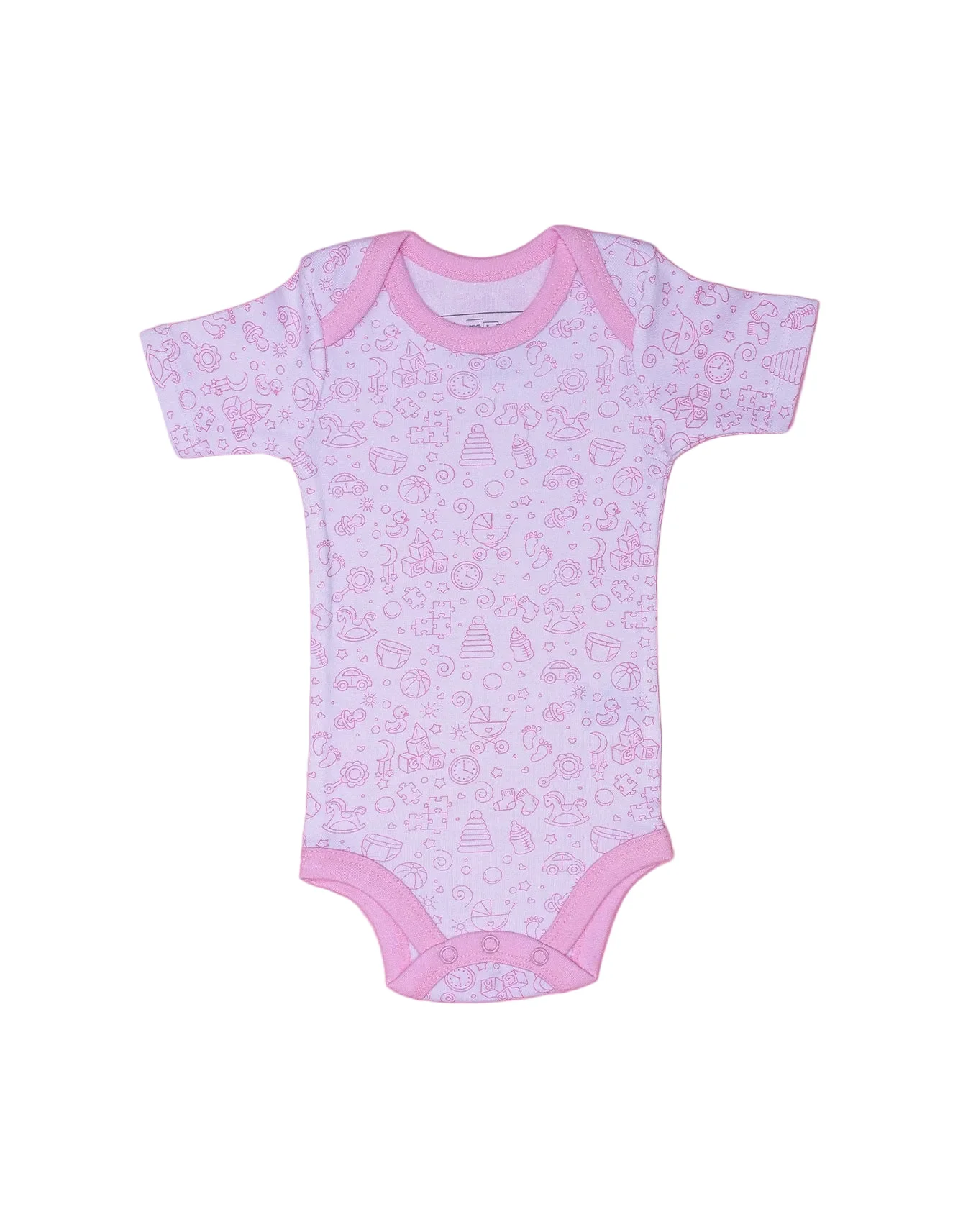 Infant Baby Girls Body Suits Pack of 3 Bambies Floral Pink at Zubaidas - Image 2