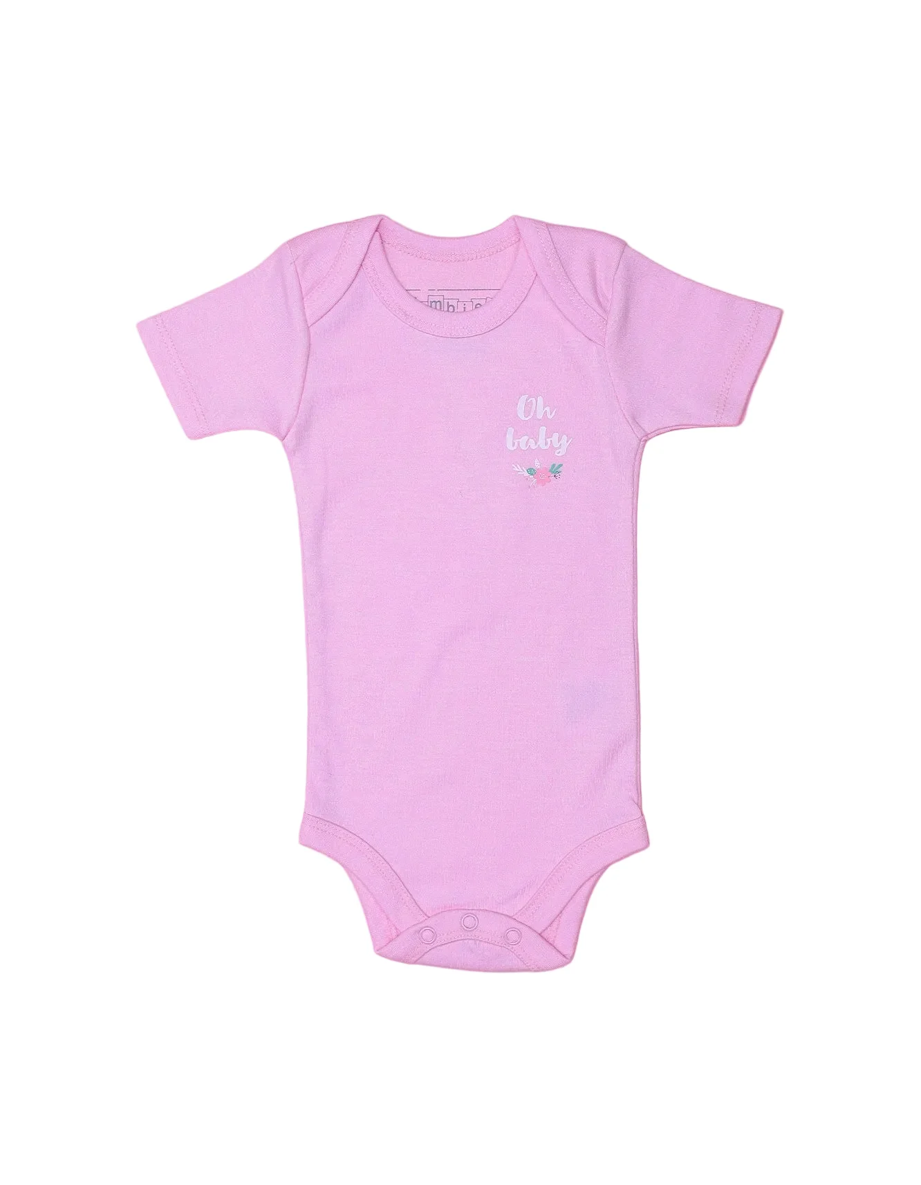 Infant Baby Girls Body Suits Pack of 3 Bambies Floral Pink at Zubaidas - Image 3
