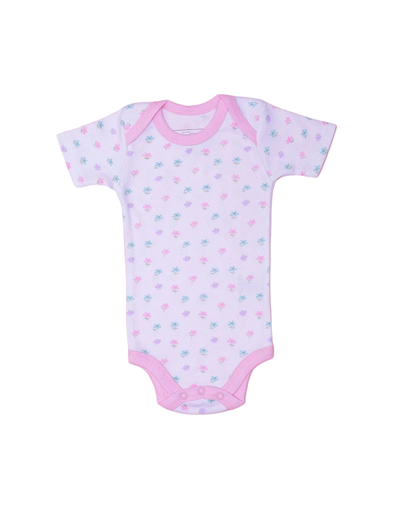 Infant Baby Girls Body Suits Pack of 3 Bambies Floral Pink at Zubaidas - Image 4