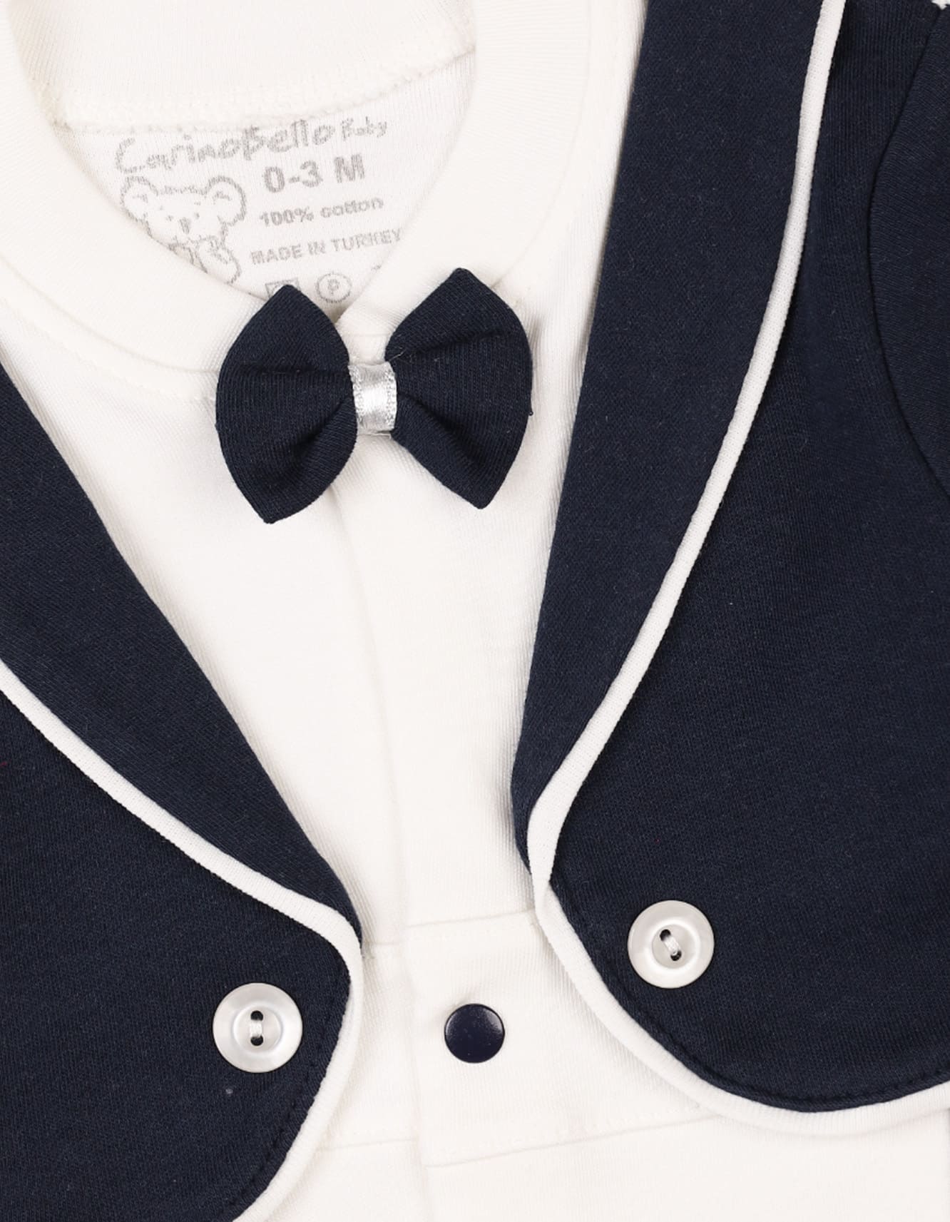 Infant Boys Romper with Cap Navy Premium Turkish Collection at Zubaidas - Image 3