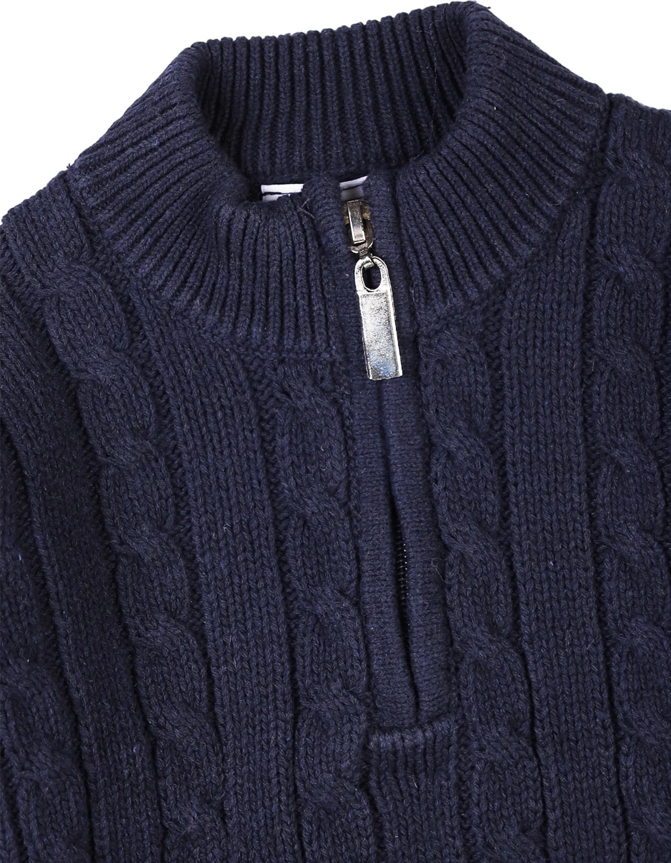 Infant Boys Winter Knitted Zip Neck Pullovers Bambies Navy Blue at Zubaidas - Image 2