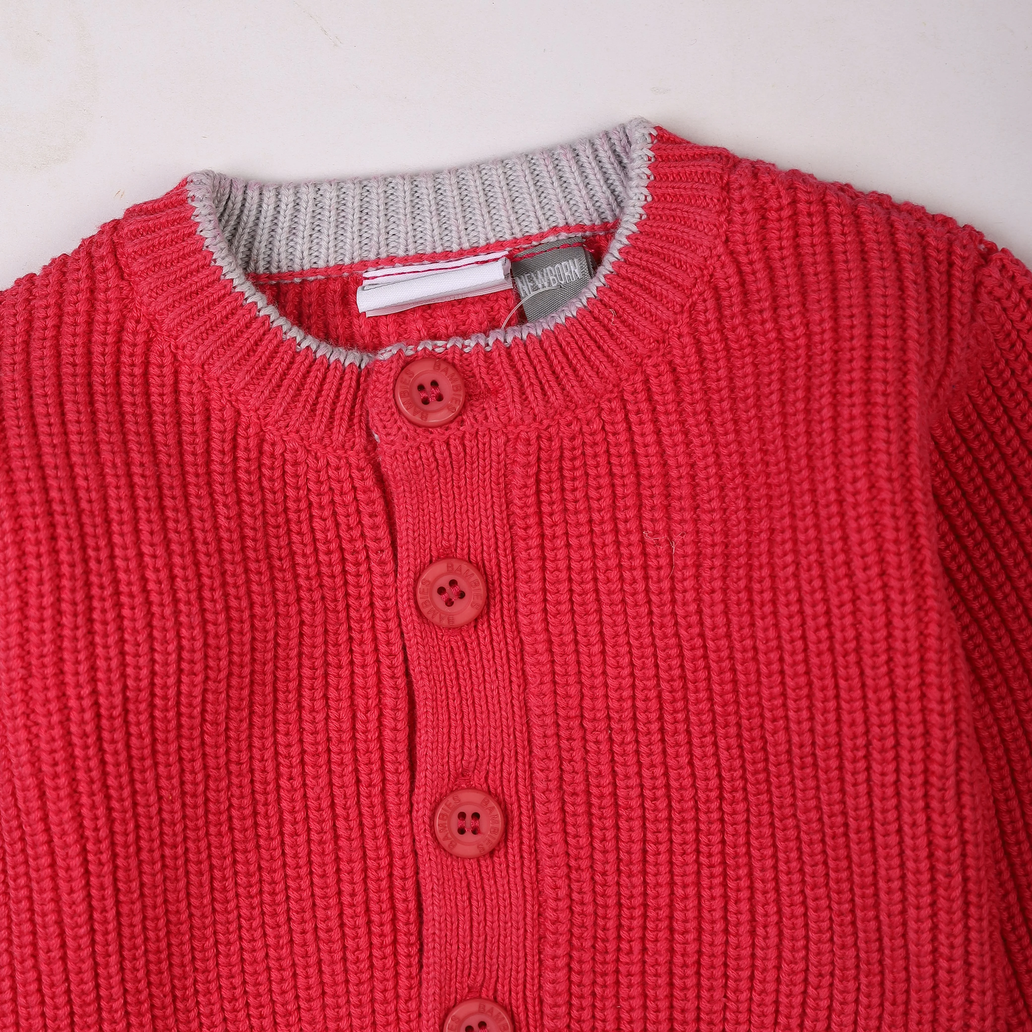 Infants Knitted Winter Suit Set Bambies Dark Pink at Zubaidas - Image 3