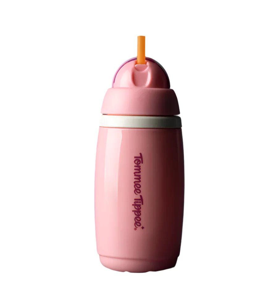 Insulated Sporty Spout and Straw Cup Tommee Tippee 12M+ 266ml Pink 448017 at Zubaidas