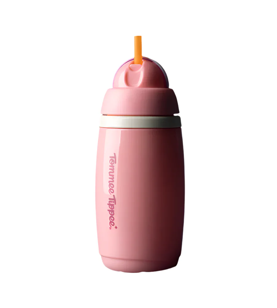 Insulated Sporty Spout and Straw Cup Tommee Tippee 12M+ 266ml Pink 448017 at Zubaidas - Image 3