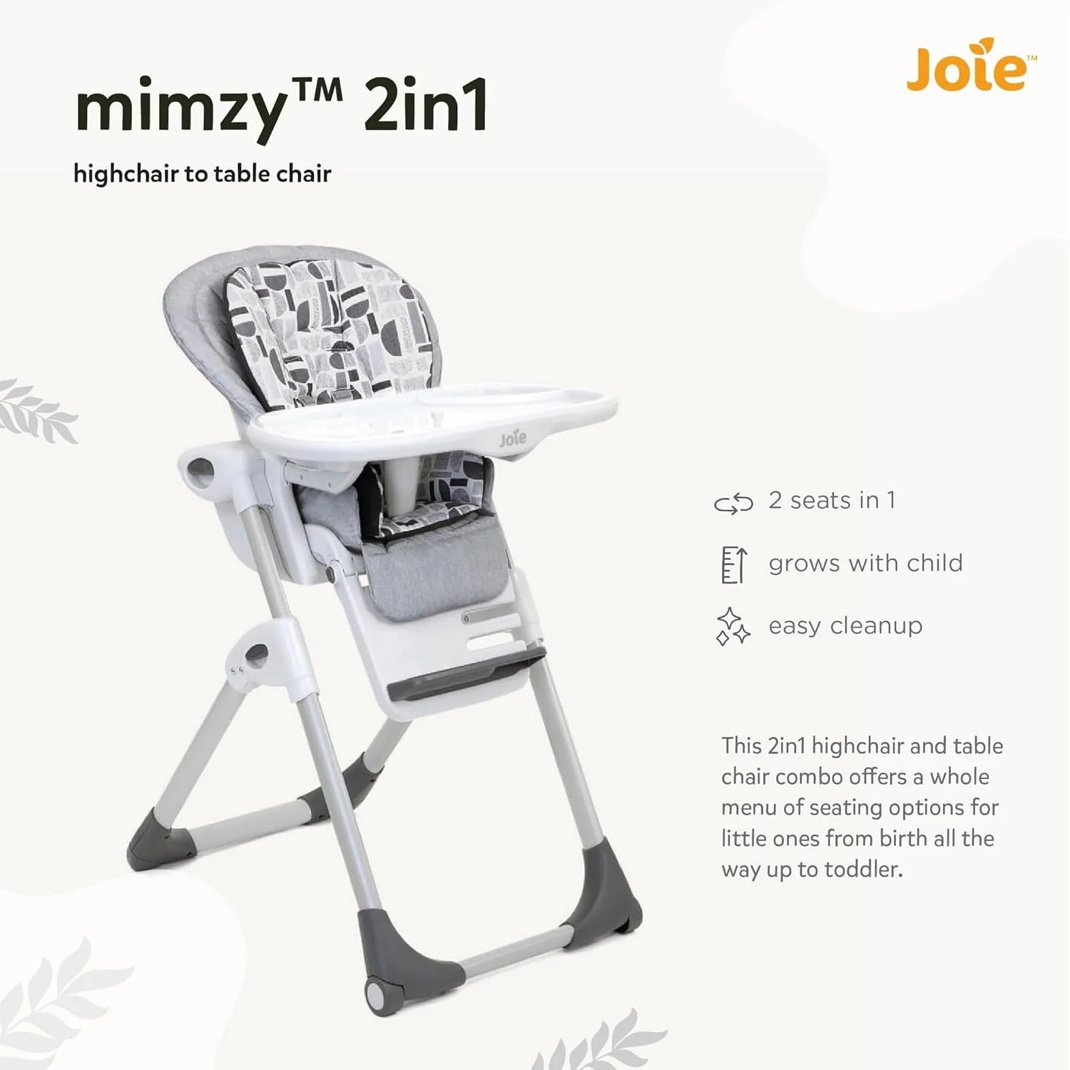 Joie™ Mimzy™ 2in1 High Chair Logan H1013CALGN000 at Zubaidas Official™ Pakistan - Image 3