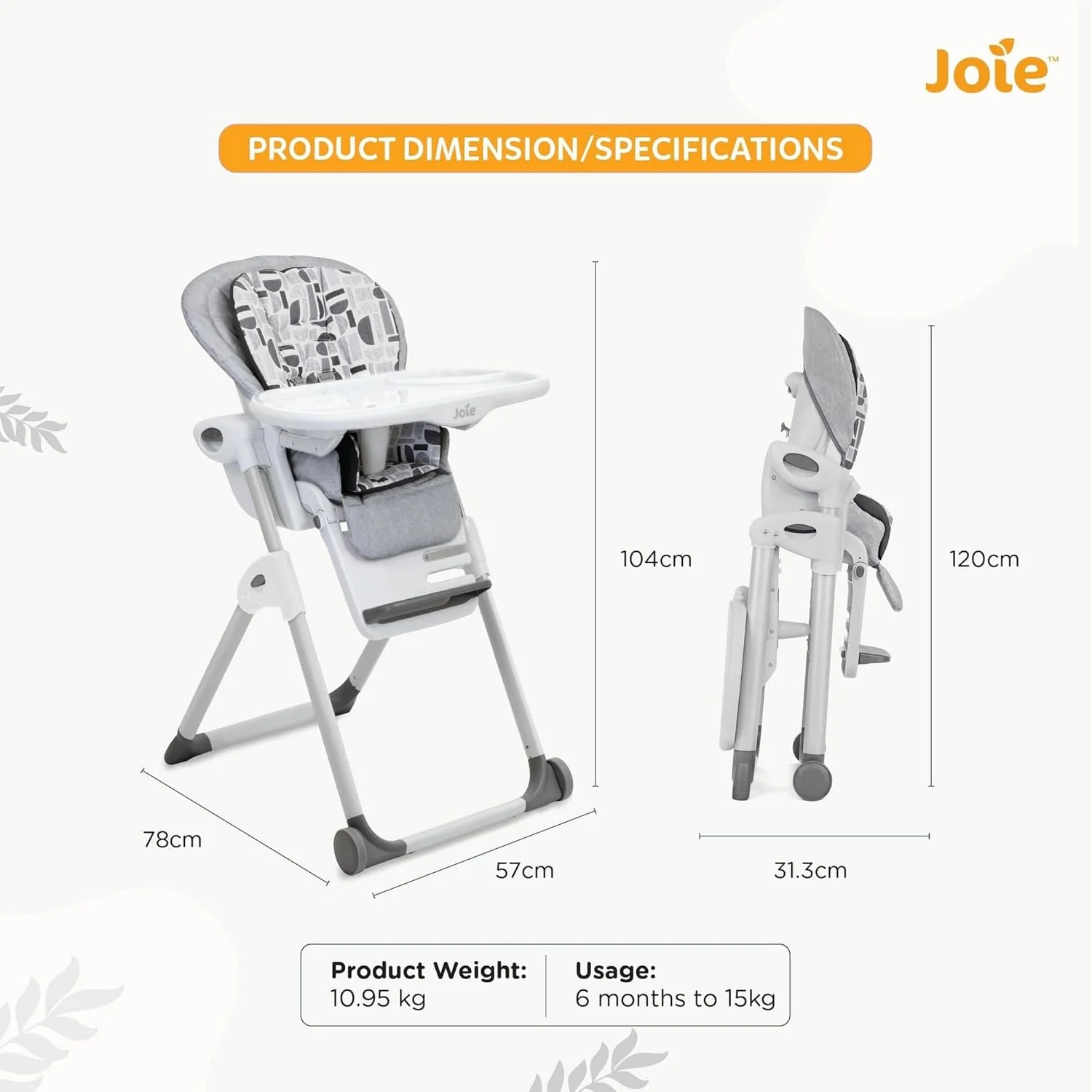 Joie™ Mimzy™ 2in1 High Chair Logan H1013CALGN000 at Zubaidas Official™ Pakistan - Image 5