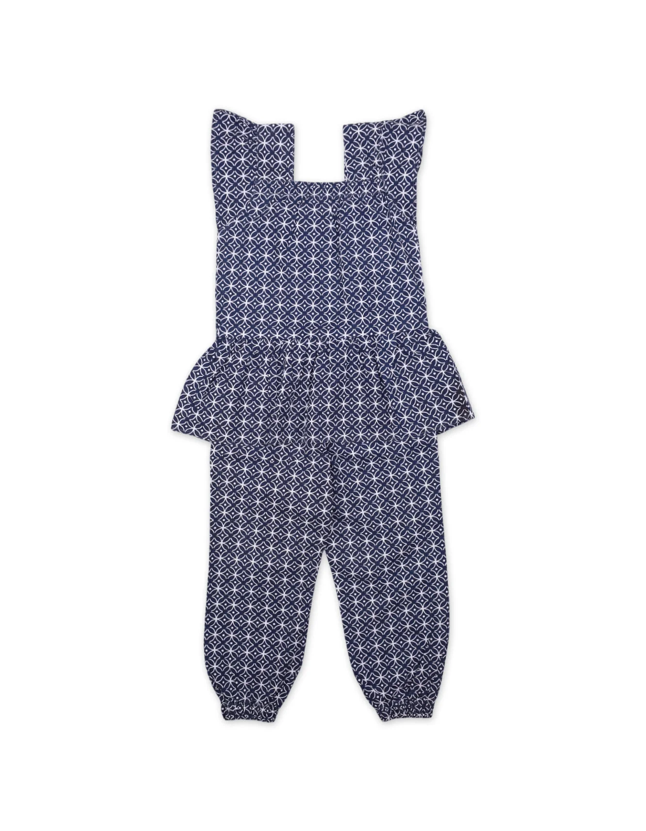 Zubaida's Jumpsuit Geometric Navy for Girls - Image 2
