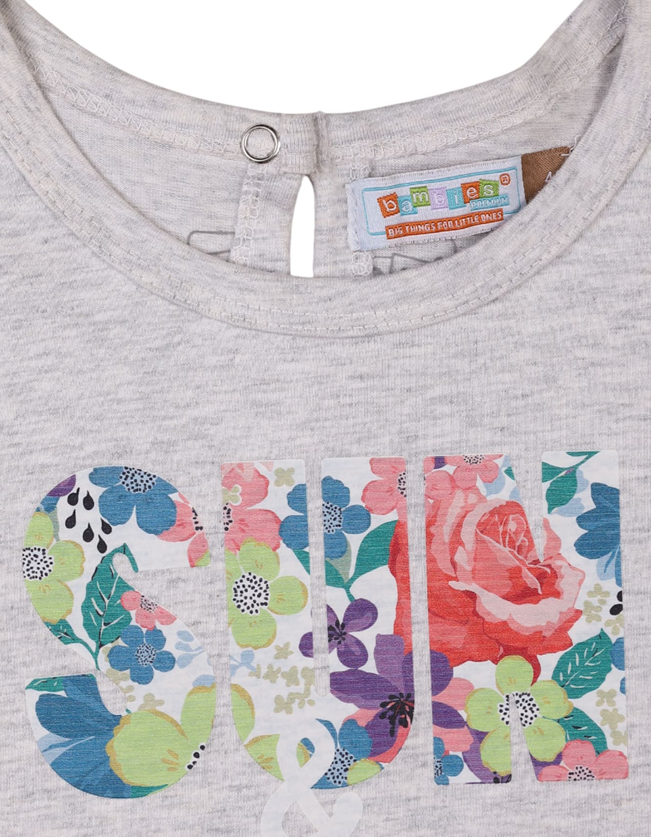 Kid Girls Winter Fancy T Shirts Bambies Sun and Fun Time Grey at Zubaidas - Image 2