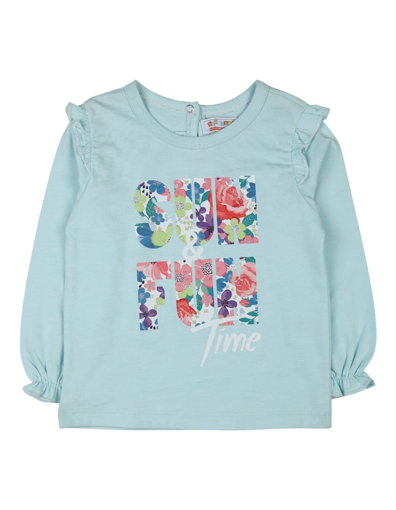 Kid Girls Winter Fashion Tops Bambies Sun and Fun Time Light Blue at Zubaidas
