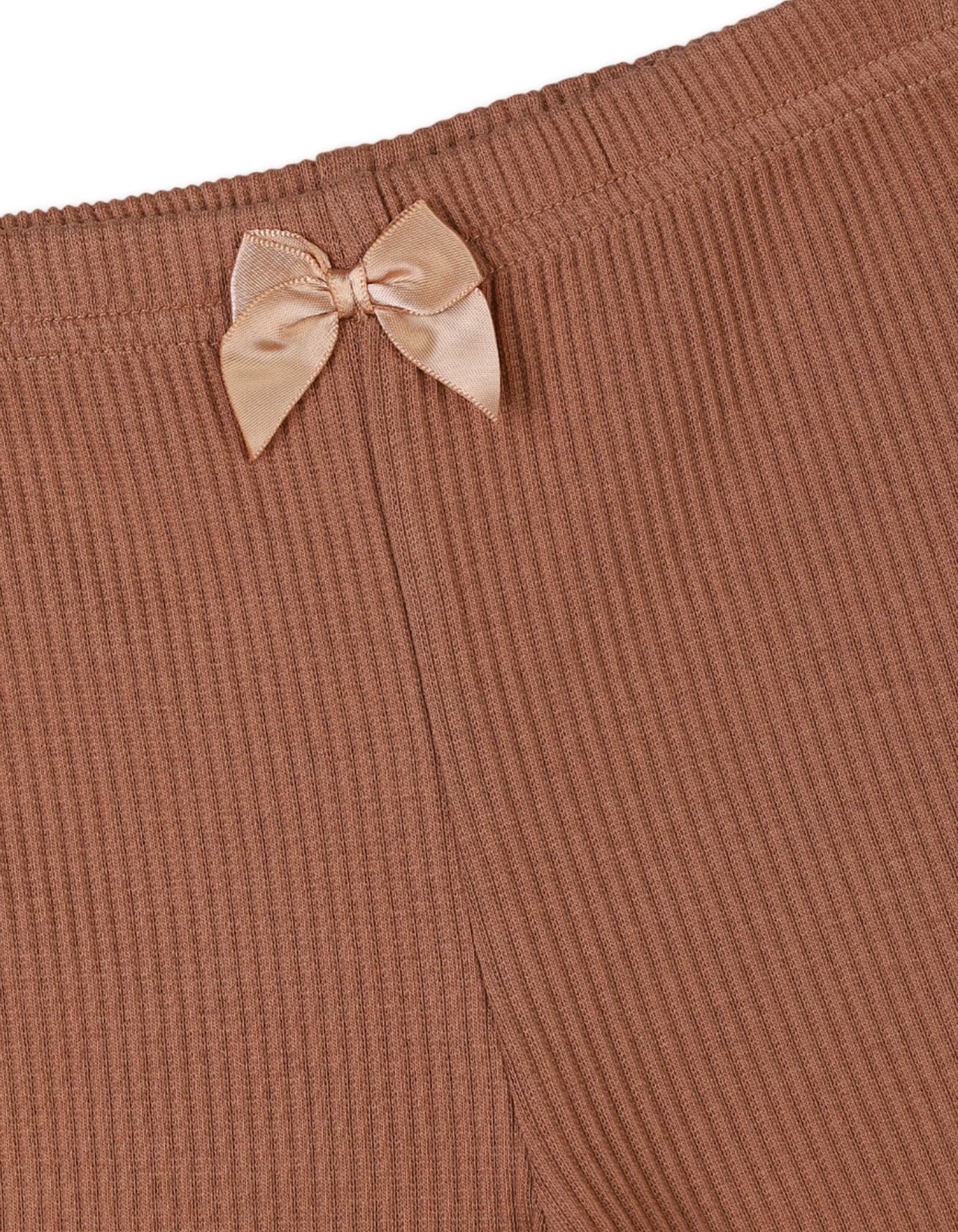 Kids and Baby Girls Ribbed Trousers Bambies Bow Brown at Zubaidas - Image 2