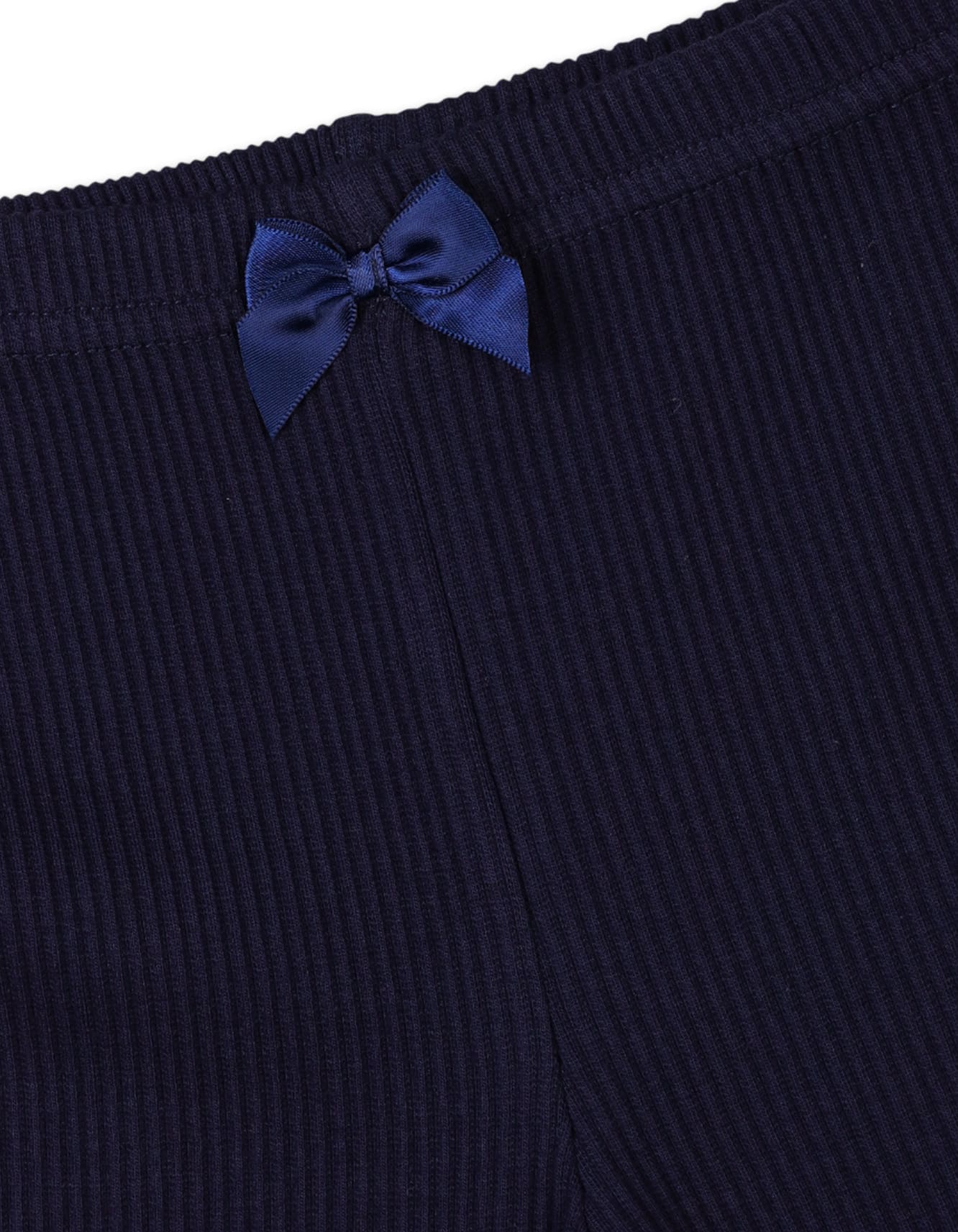 Little Girls and Girls Ribbed Bottoms Range Bambies Bow Navy Blue at Zubaidas - Image 2
