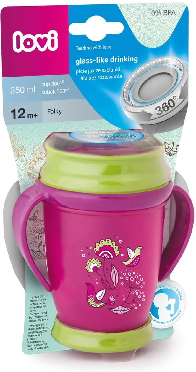 Lovi 360 Cup Mini 250 ML Folky Pink 1/554 at Zubaidas Official™ - Image 2